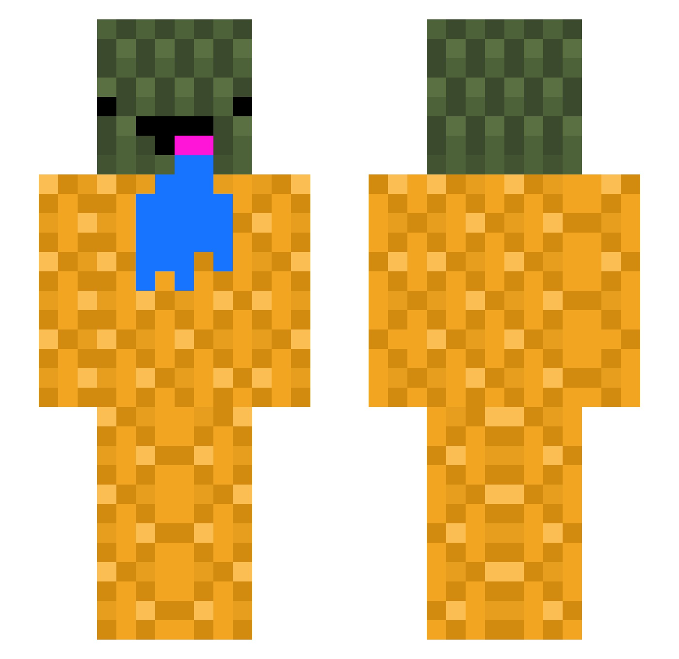 creacion Minecraft skin, front and back view