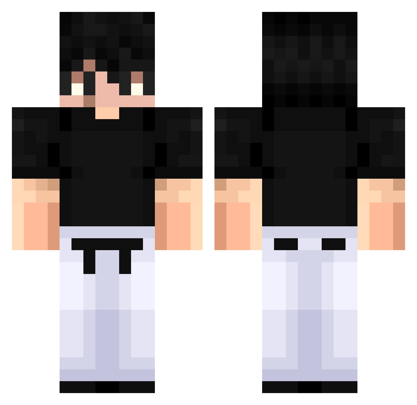 Yinm_n Minecraft skin, front and back view