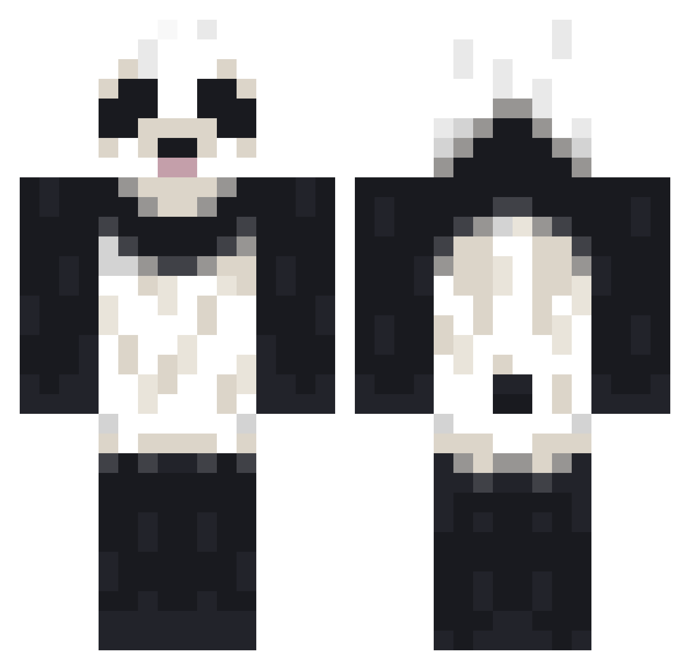 Malum Minecraft skin, front and back view