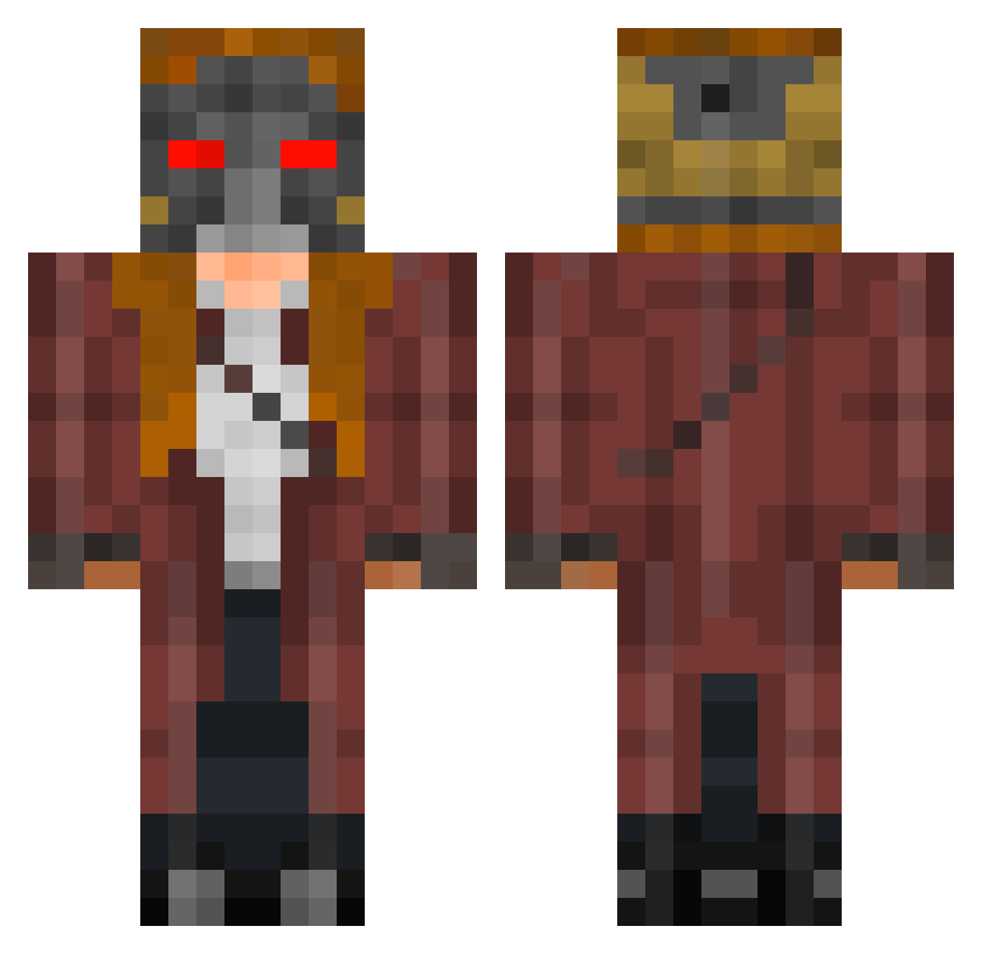 atlenic Minecraft skin, front and back view