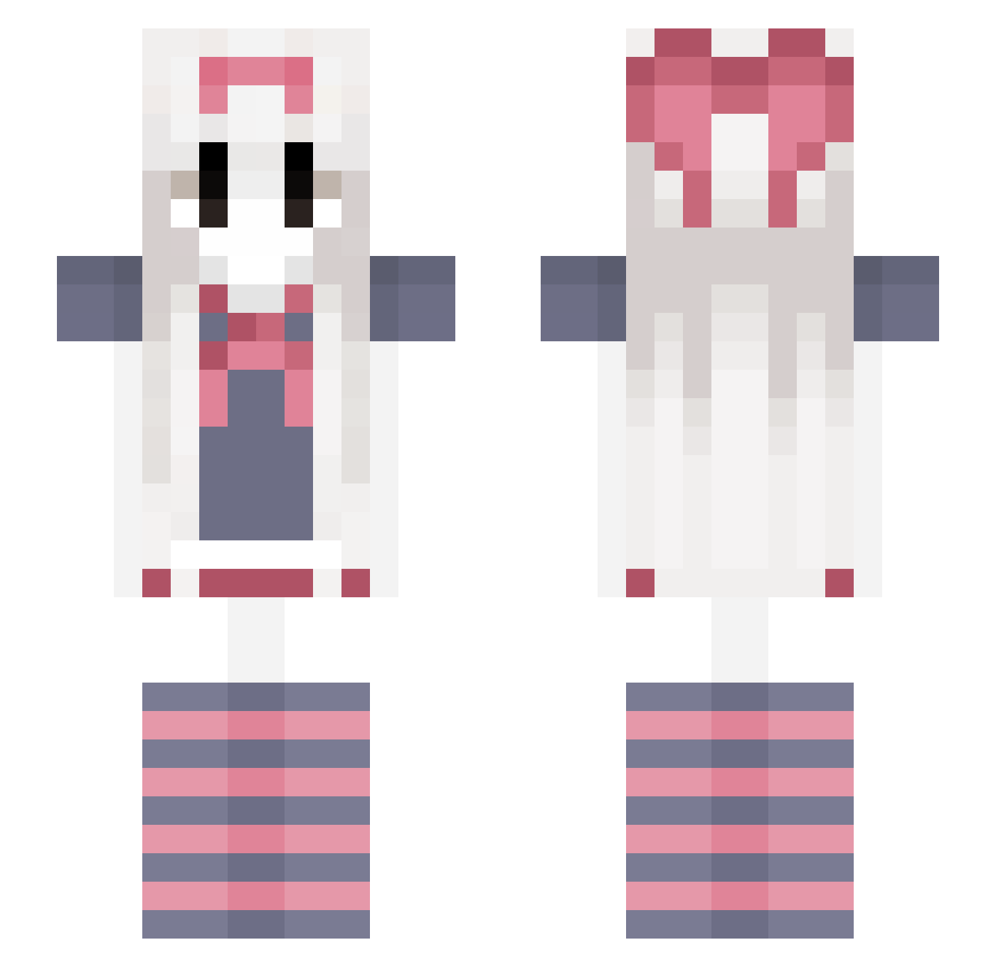 melatoninMeower Minecraft skin, front and back view