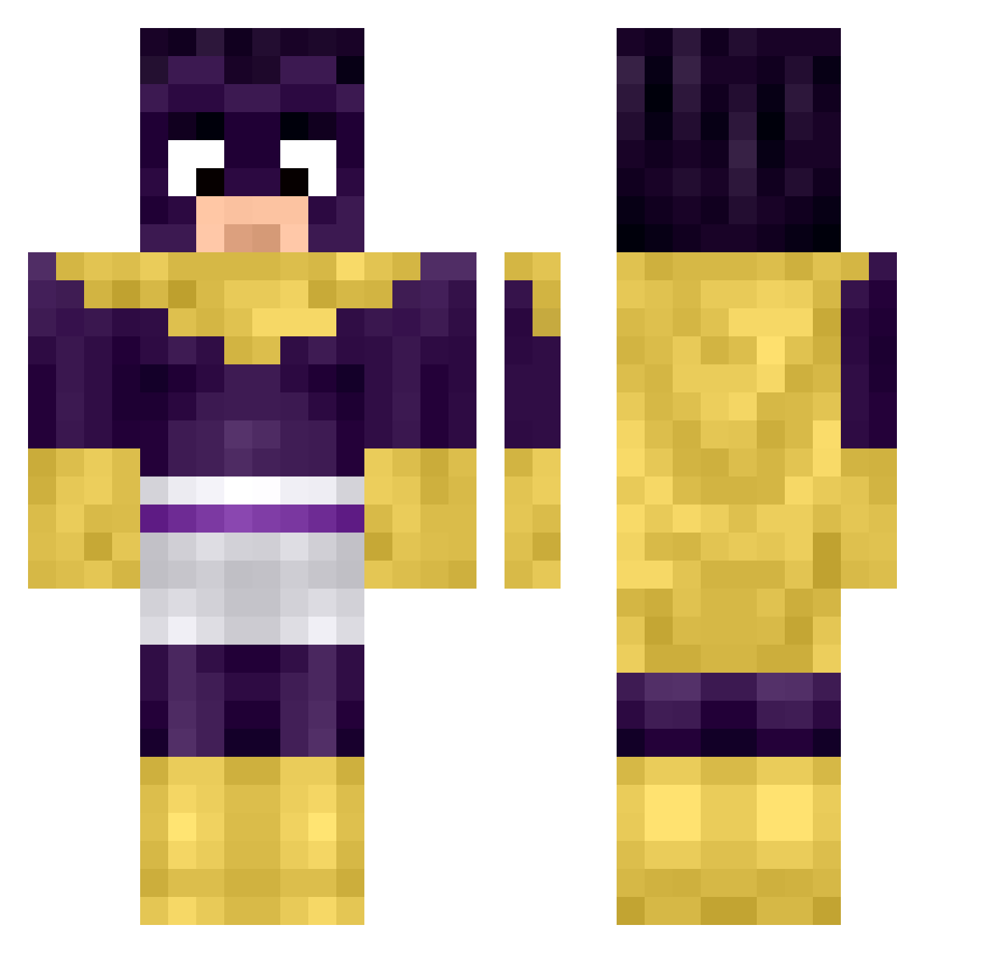 Hossvm Minecraft skin, front and back view