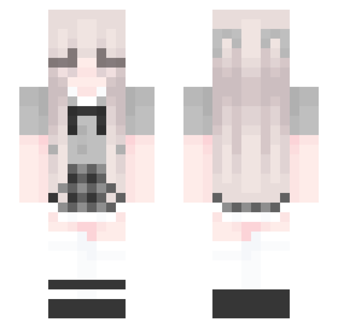WickedXLax Minecraft skin, front and back view
