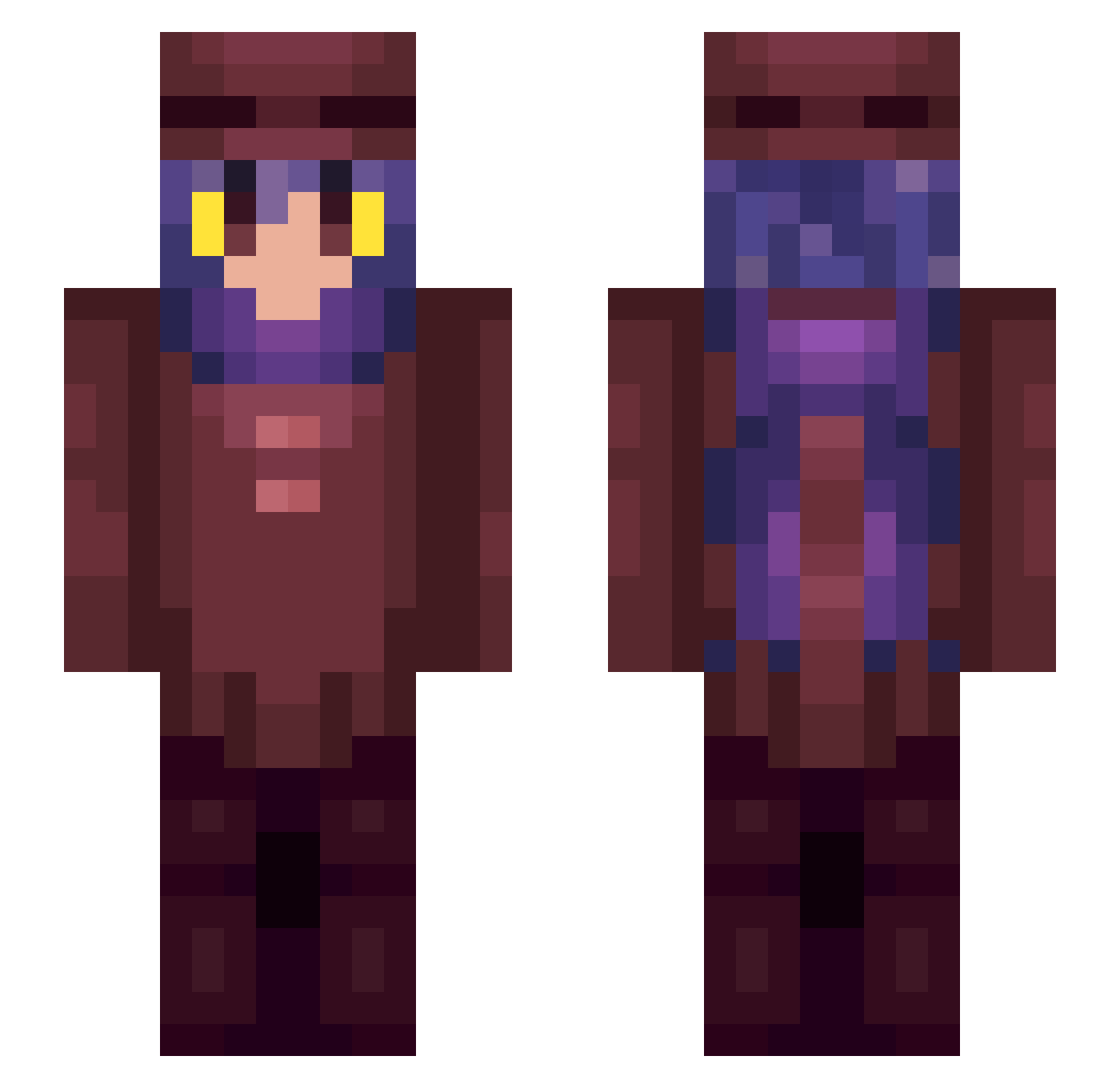 S0ulzZF Minecraft skin, front and back view