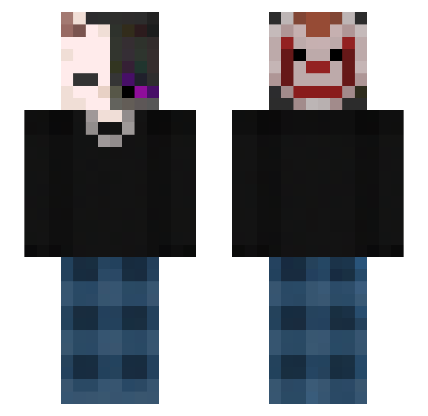 MqsterChef Minecraft skin, front and back view