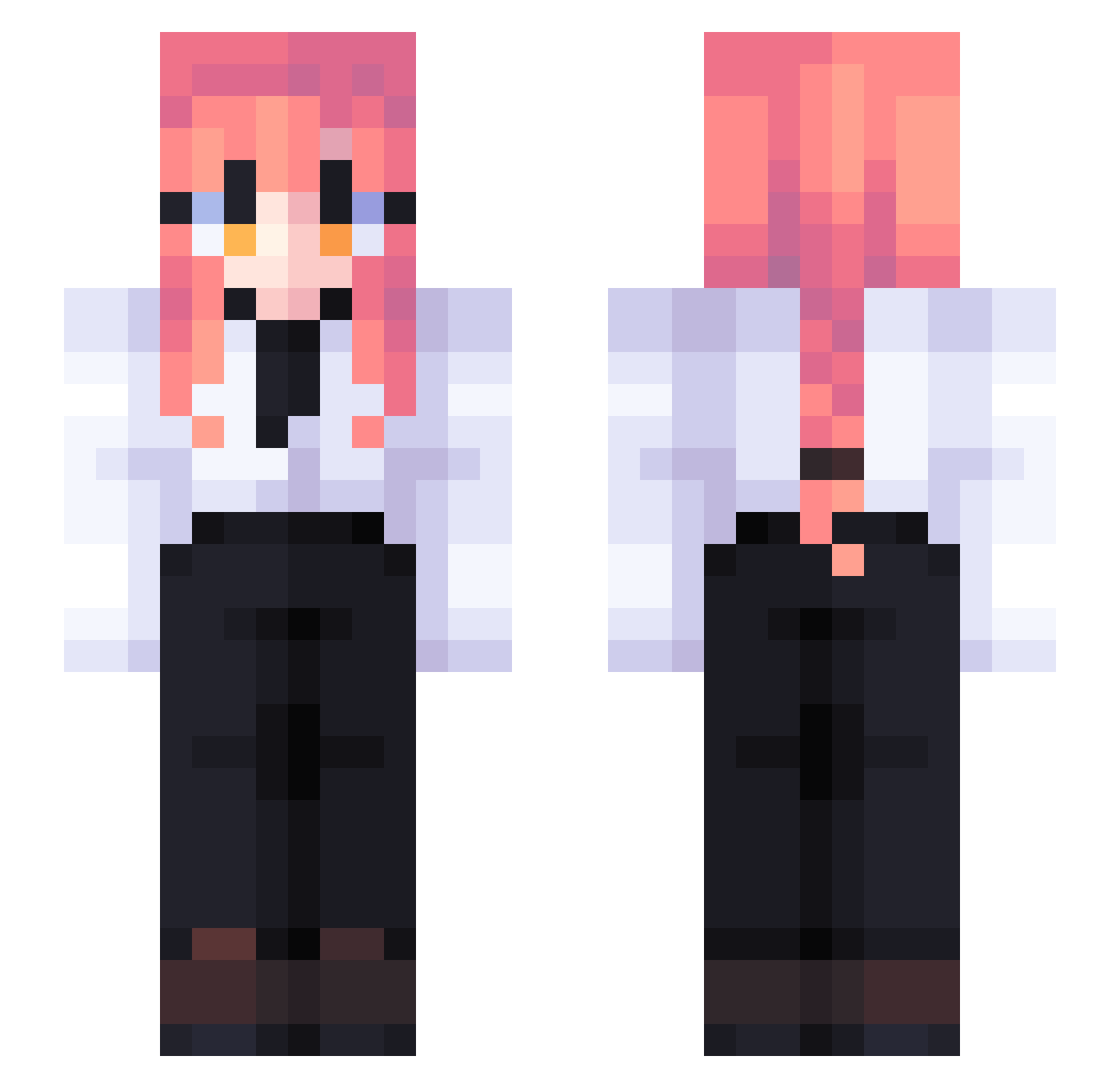 solereclips Minecraft skin, front and back view