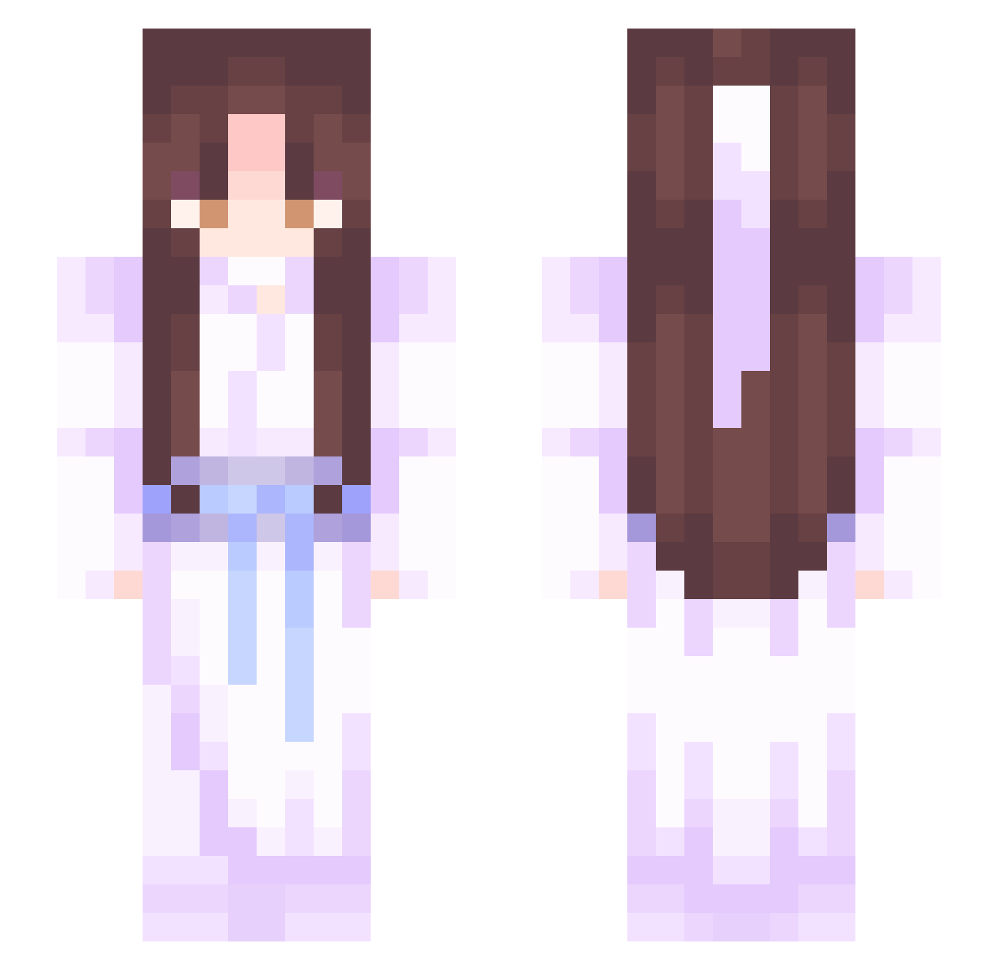 Silmariil Minecraft skin, front and back view