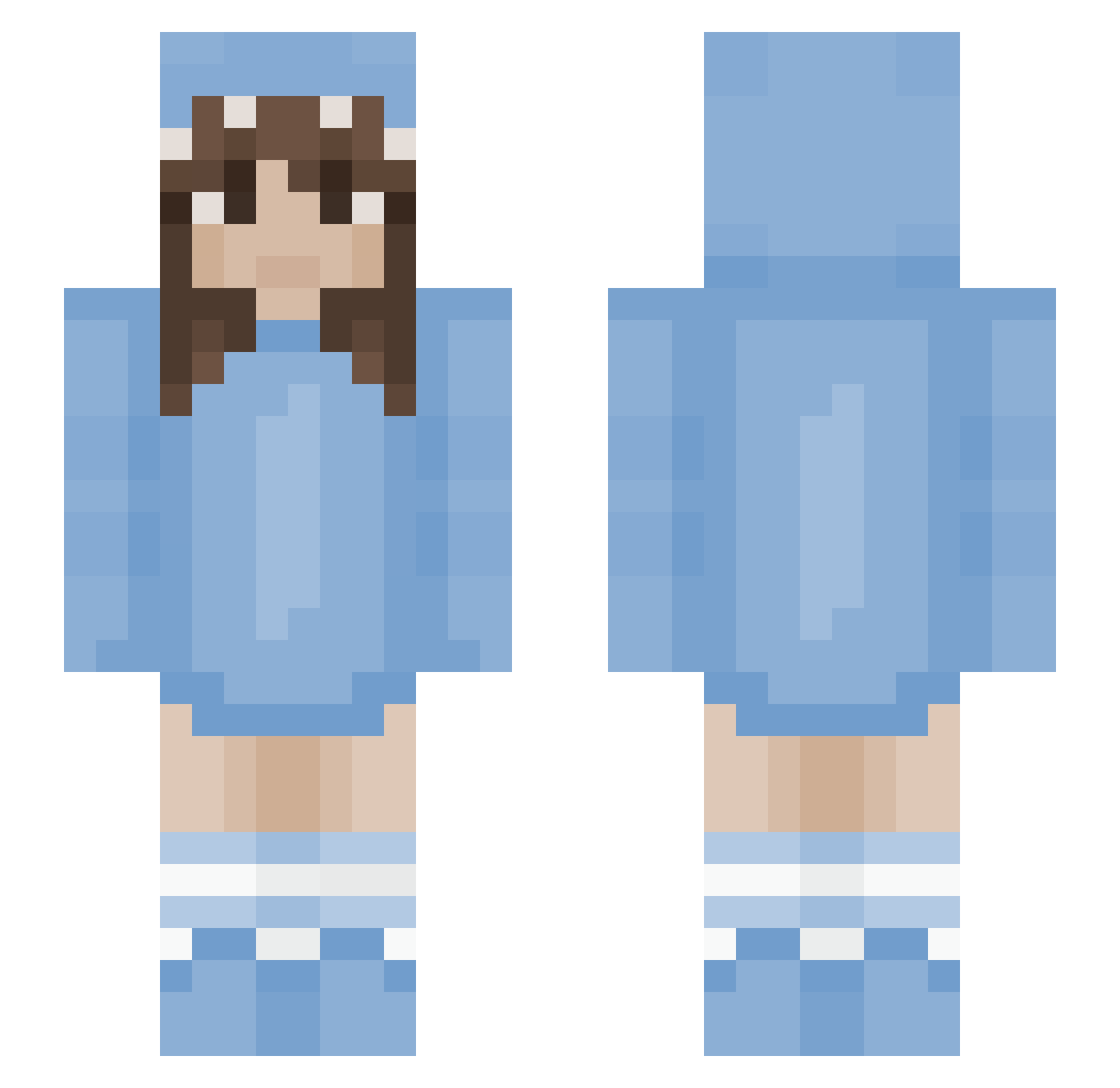 Nela3009 Minecraft skin, front and back view