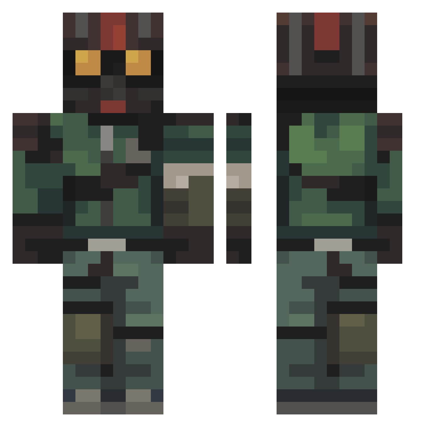 TonyWitATommy Minecraft skin, front and back view