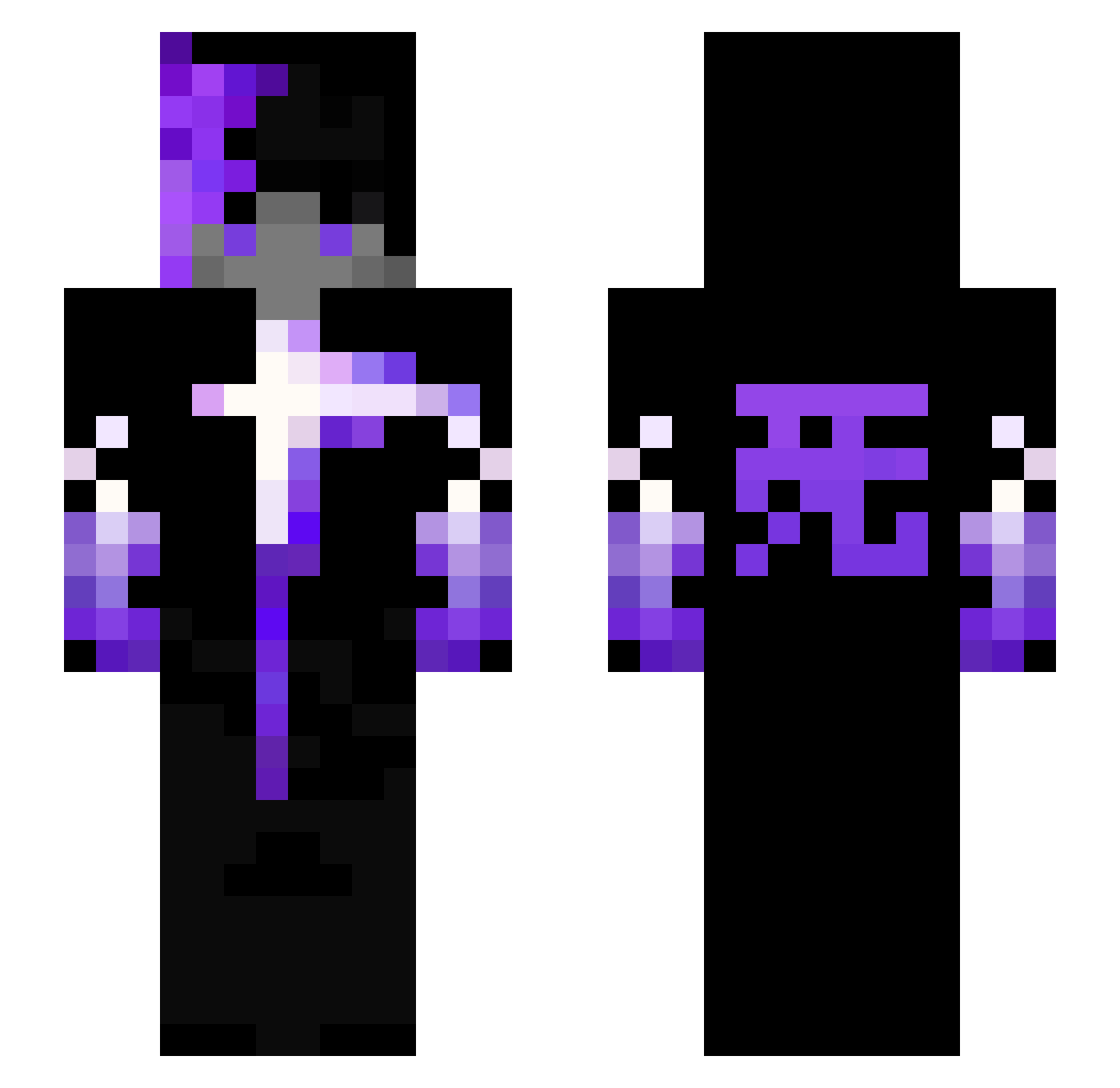 JcksonMC Minecraft skin, front and back view