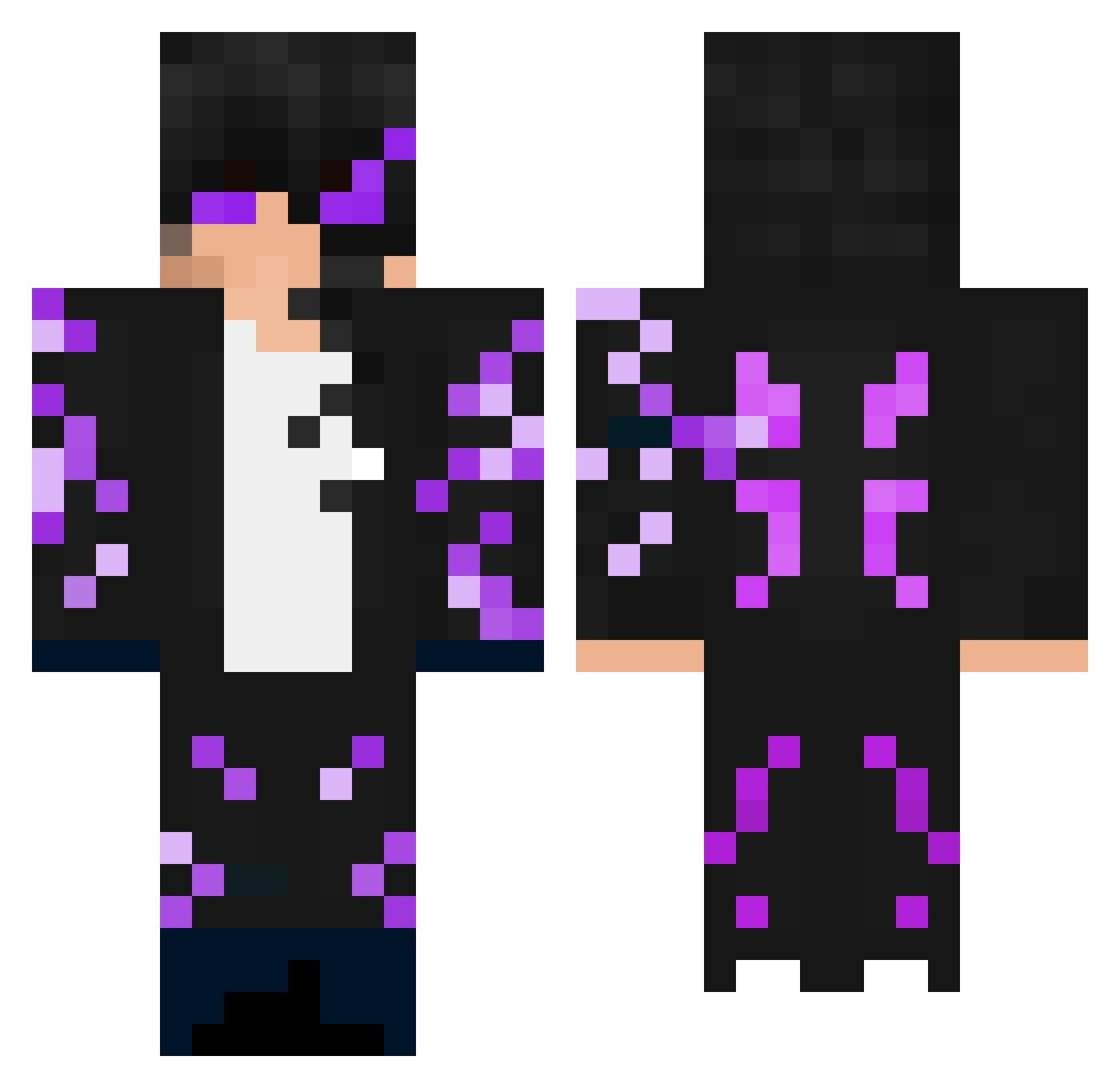 Pradster2609 Minecraft skin, front and back view