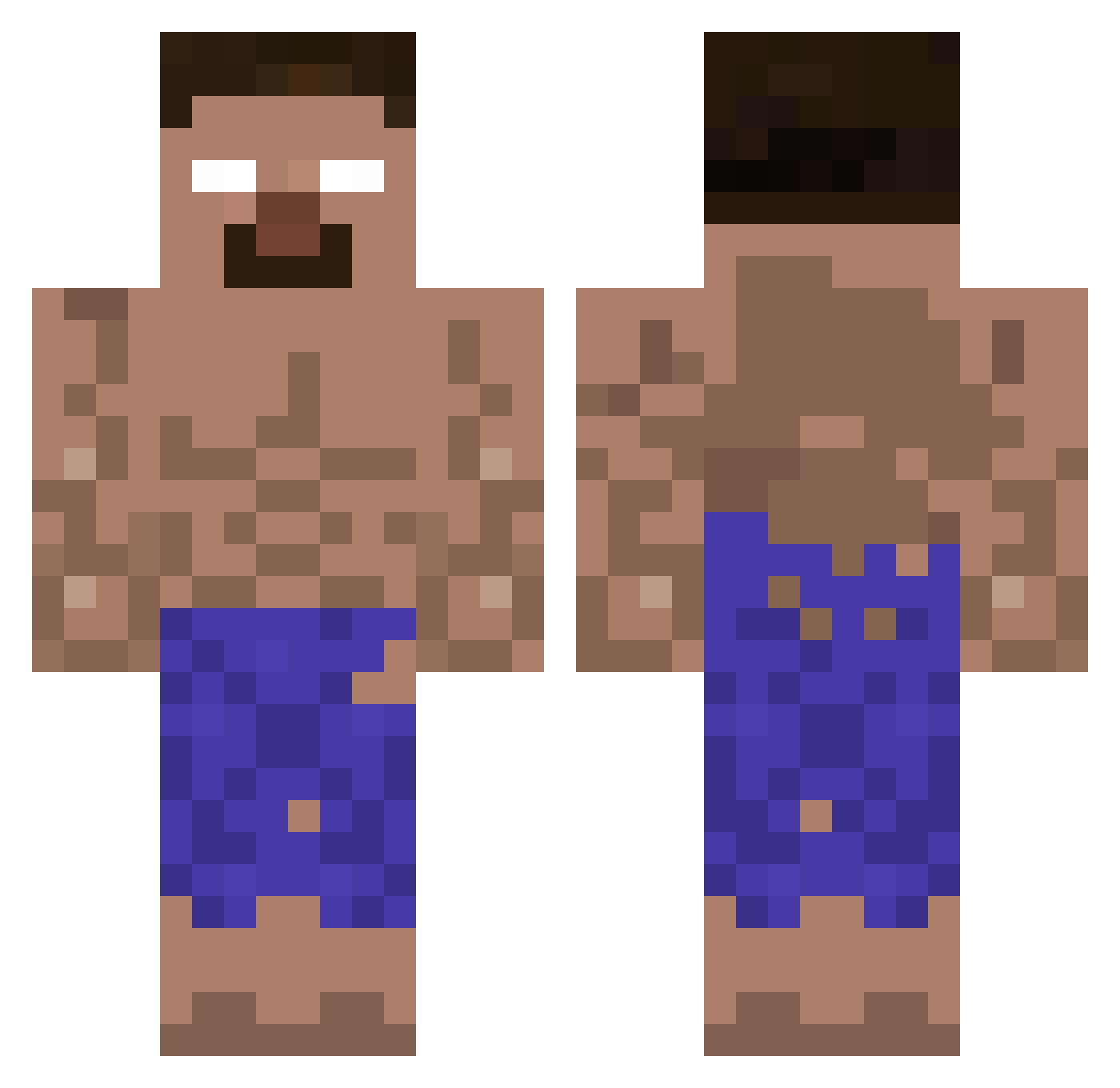 FluffyBato Minecraft skin, front and back view