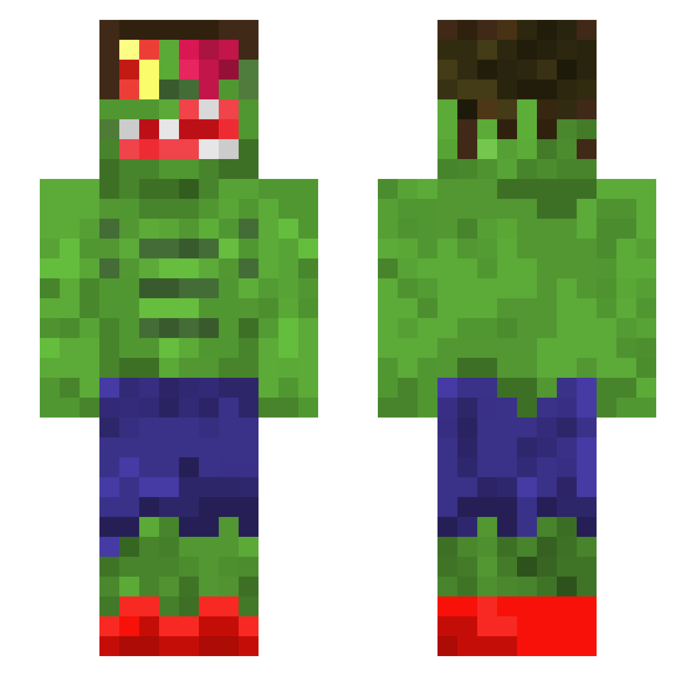 notllmar Minecraft skin, front and back view