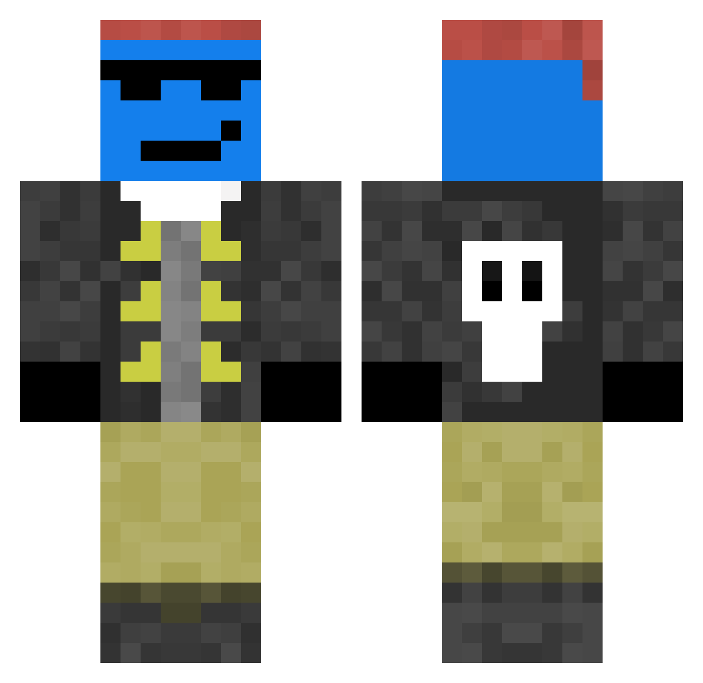 chesku Minecraft skin, front and back view