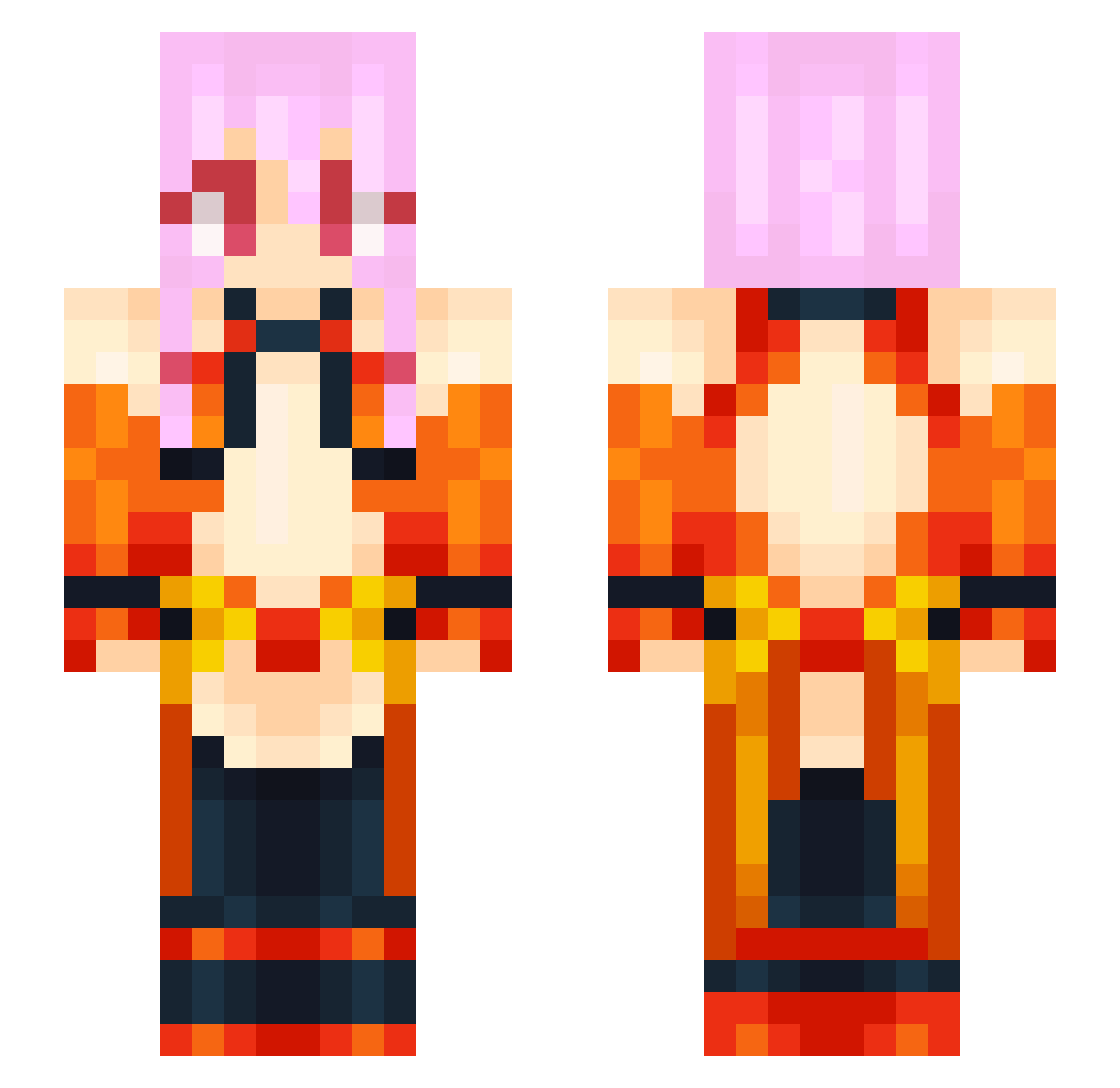 Raru0504 Minecraft skin, front and back view