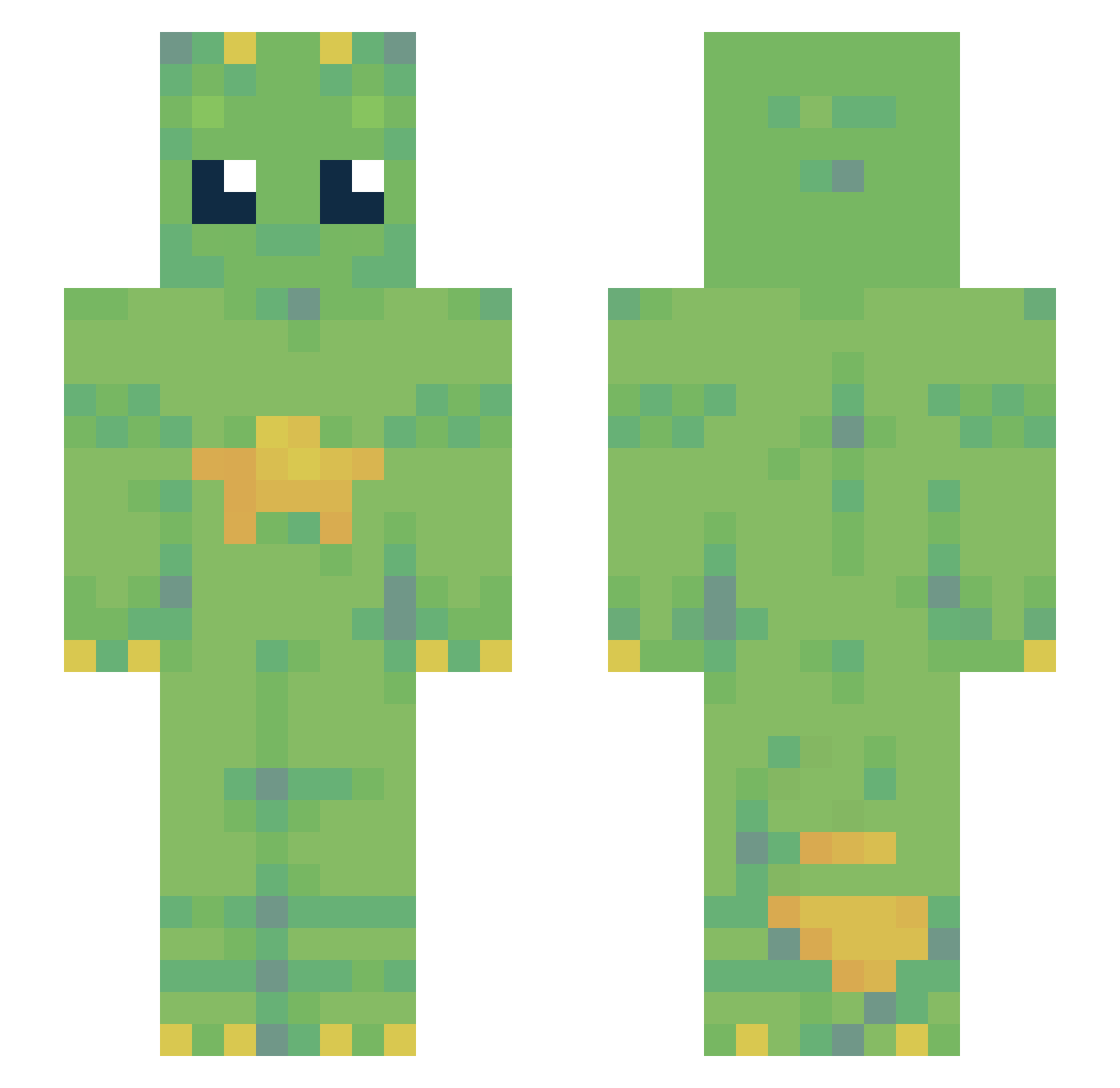 uhllana Minecraft skin, front and back view