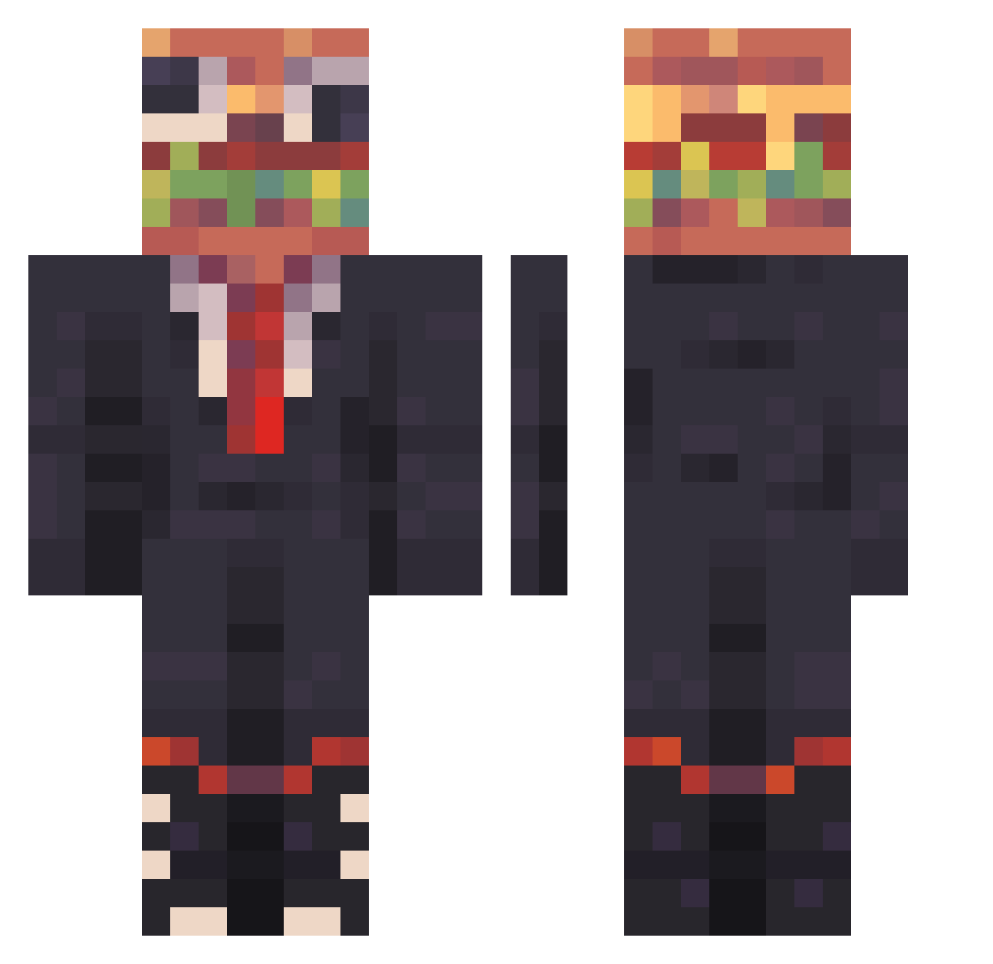 bcking33 Minecraft skin, front and back view