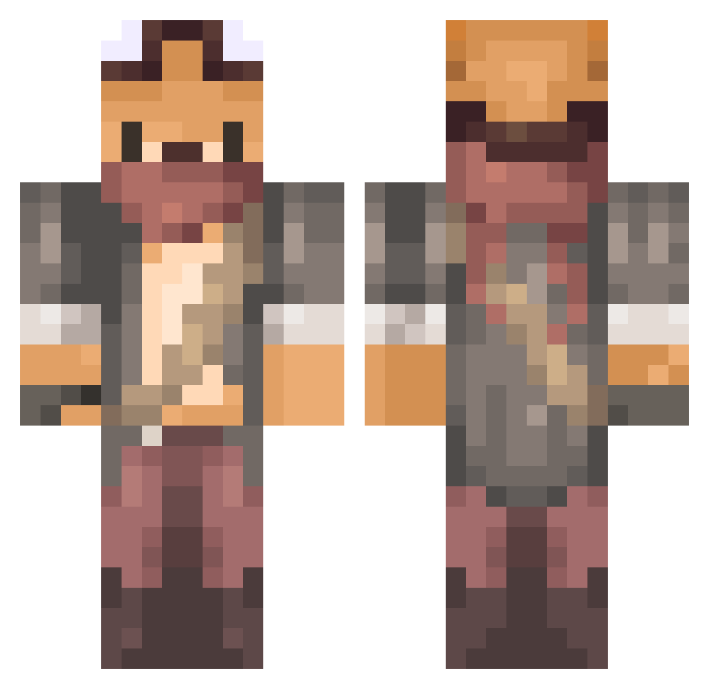 Noon_O Minecraft skin, front and back view