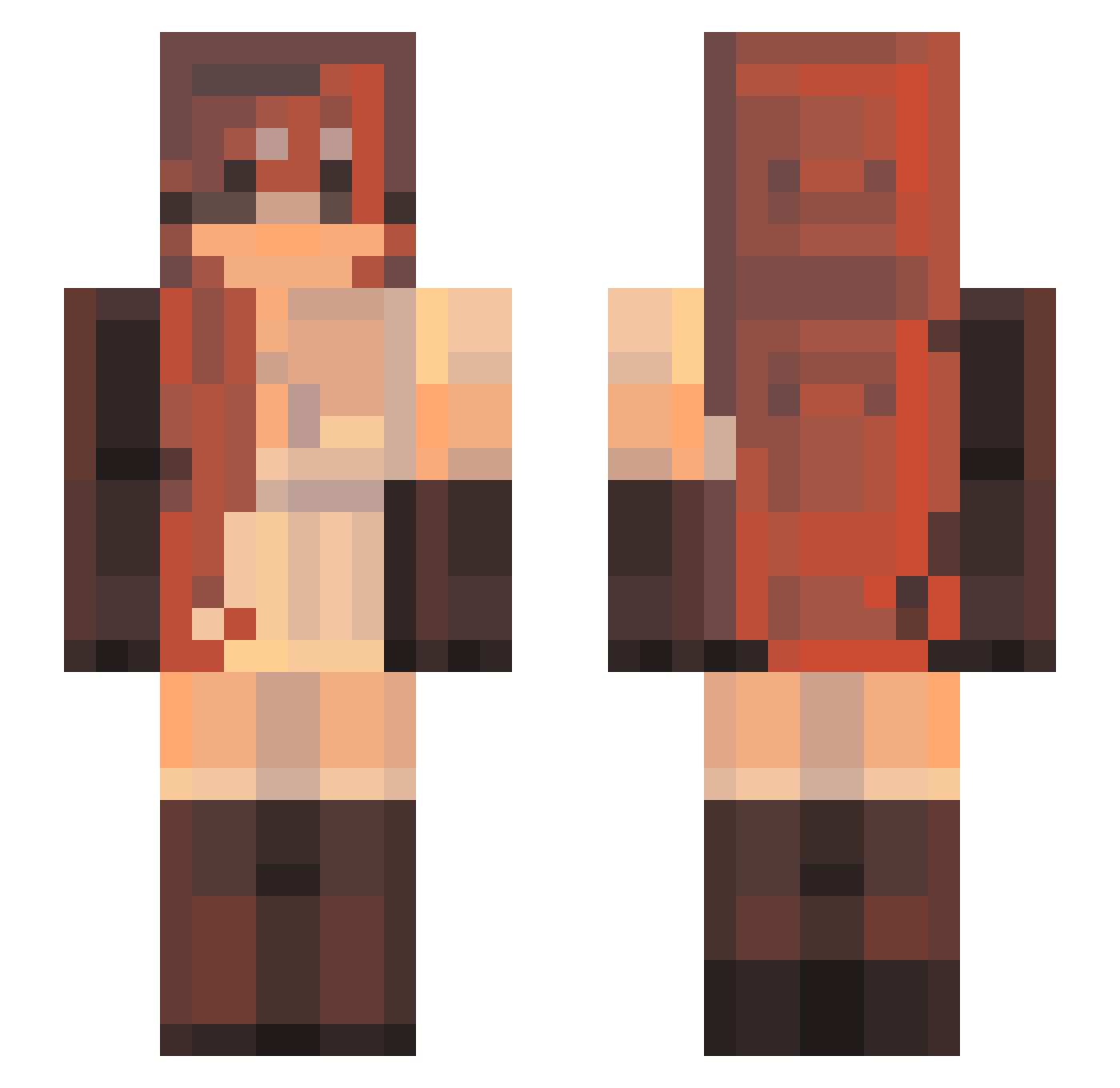 kevalhi Minecraft skin, front and back view