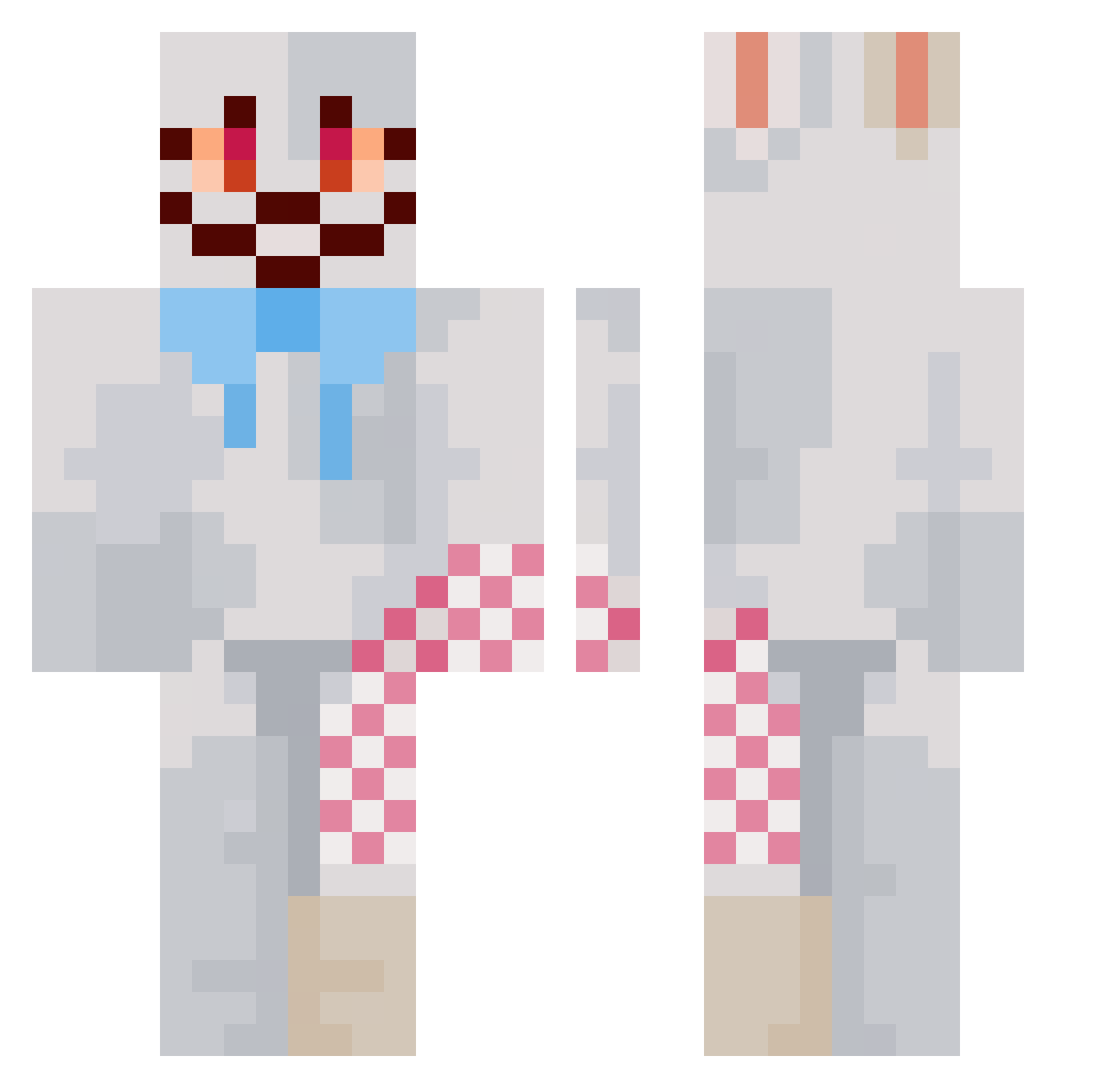 Respcct Minecraft skin, front and back view