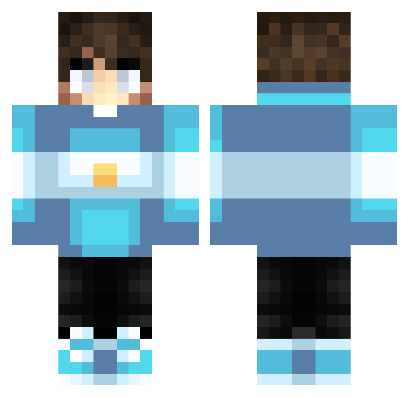 Vaalenn Minecraft skin, front and back view