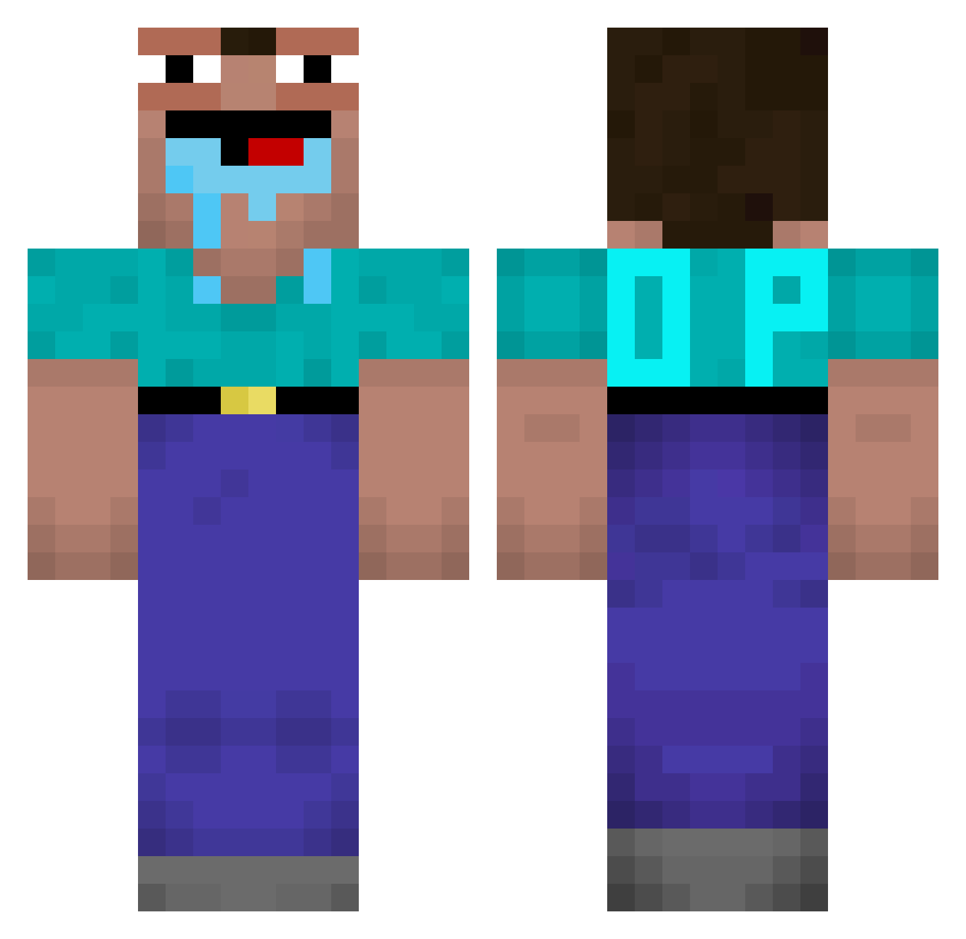 BLOCKHEAD121 Minecraft skin, front and back view