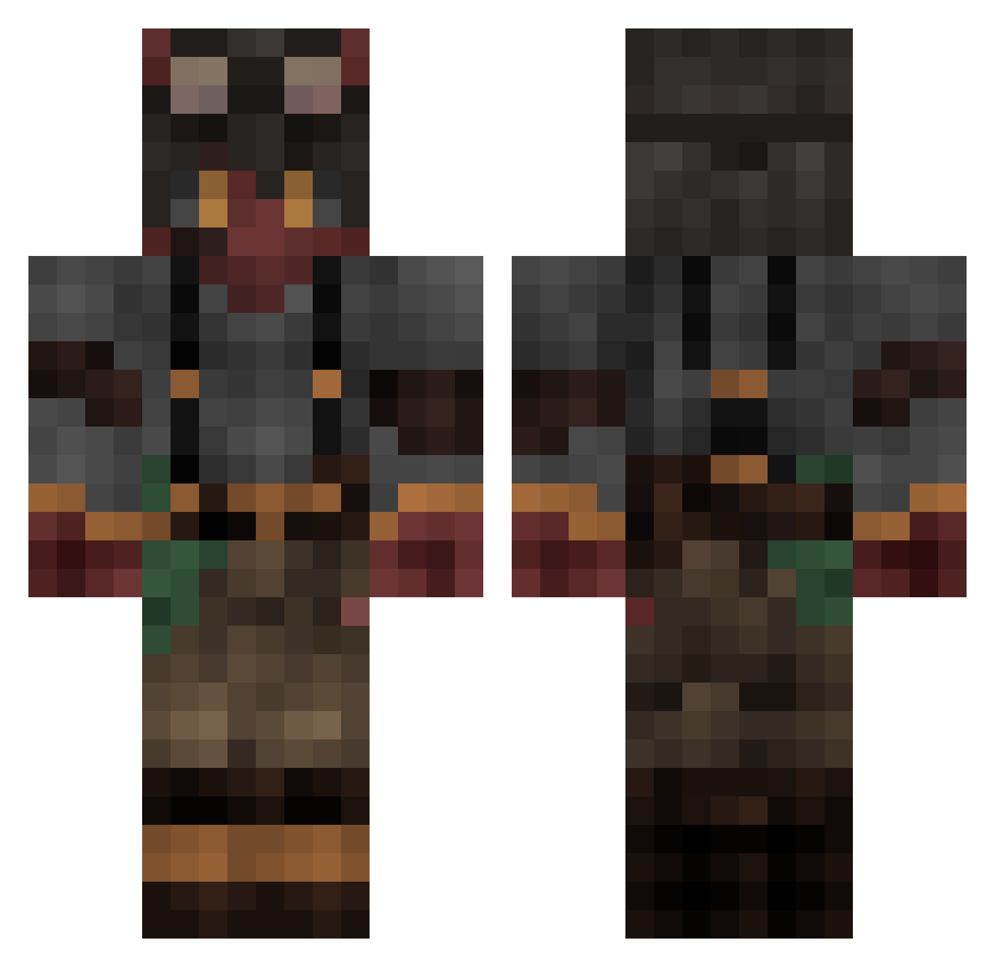 BroodjesEter Minecraft skin, front and back view