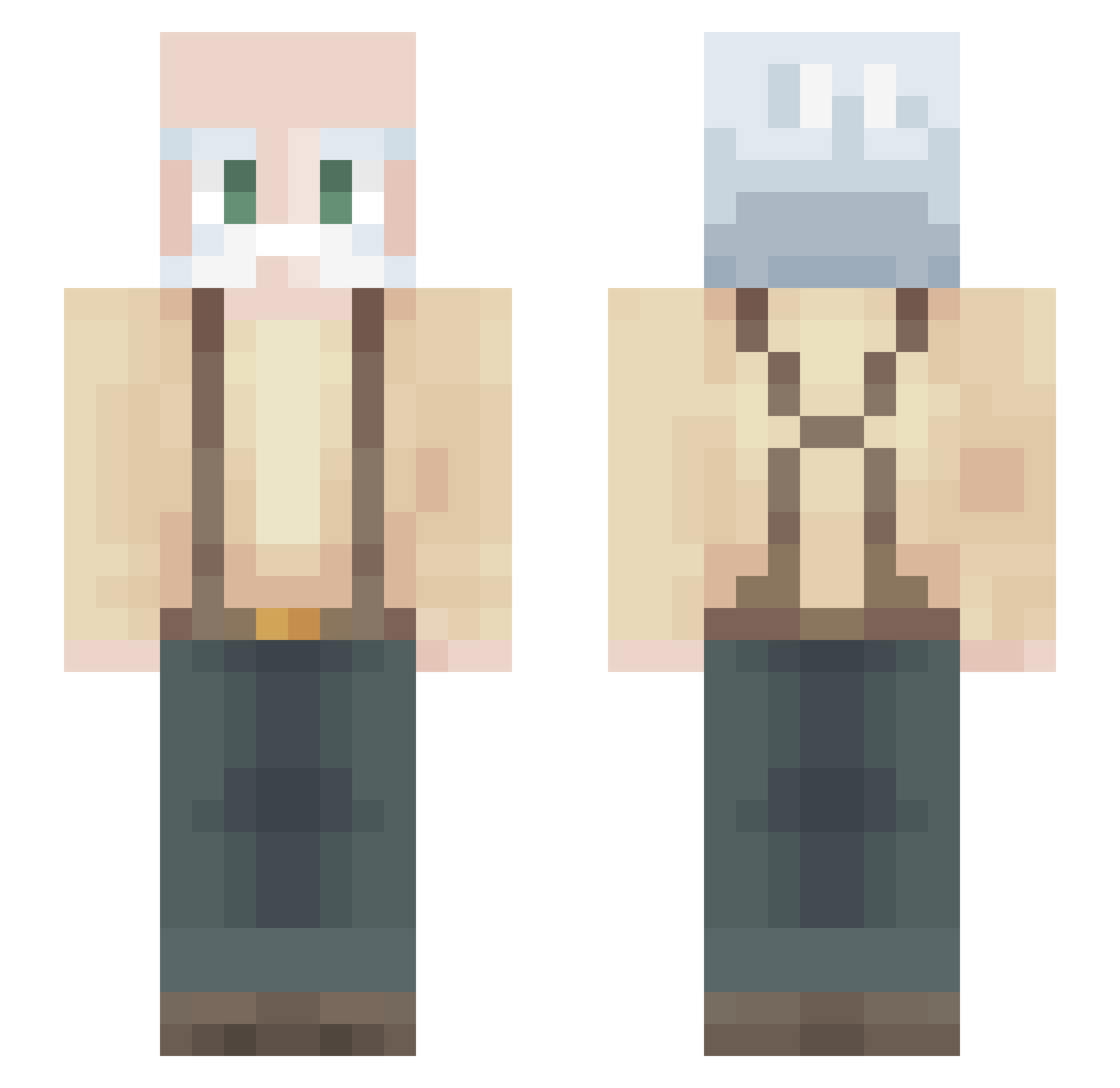 Pa3yMHbIu Minecraft skin, front and back view