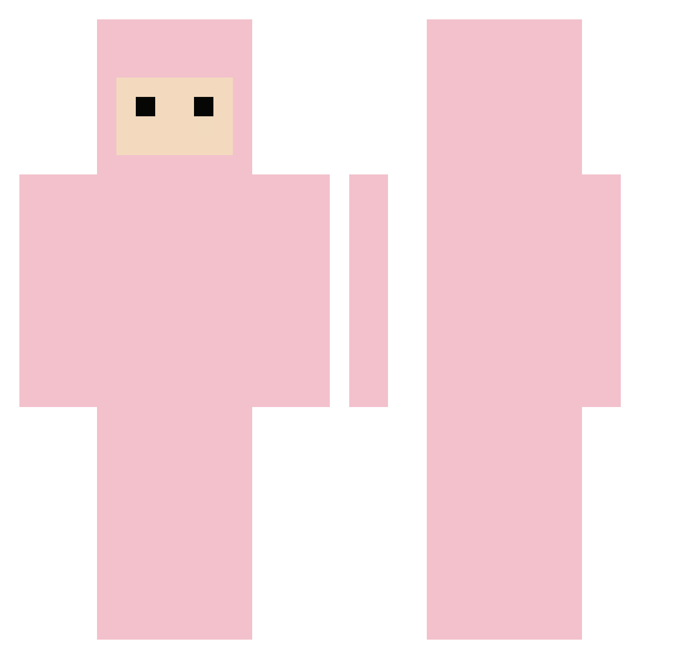 adjures Minecraft skin, front and back view