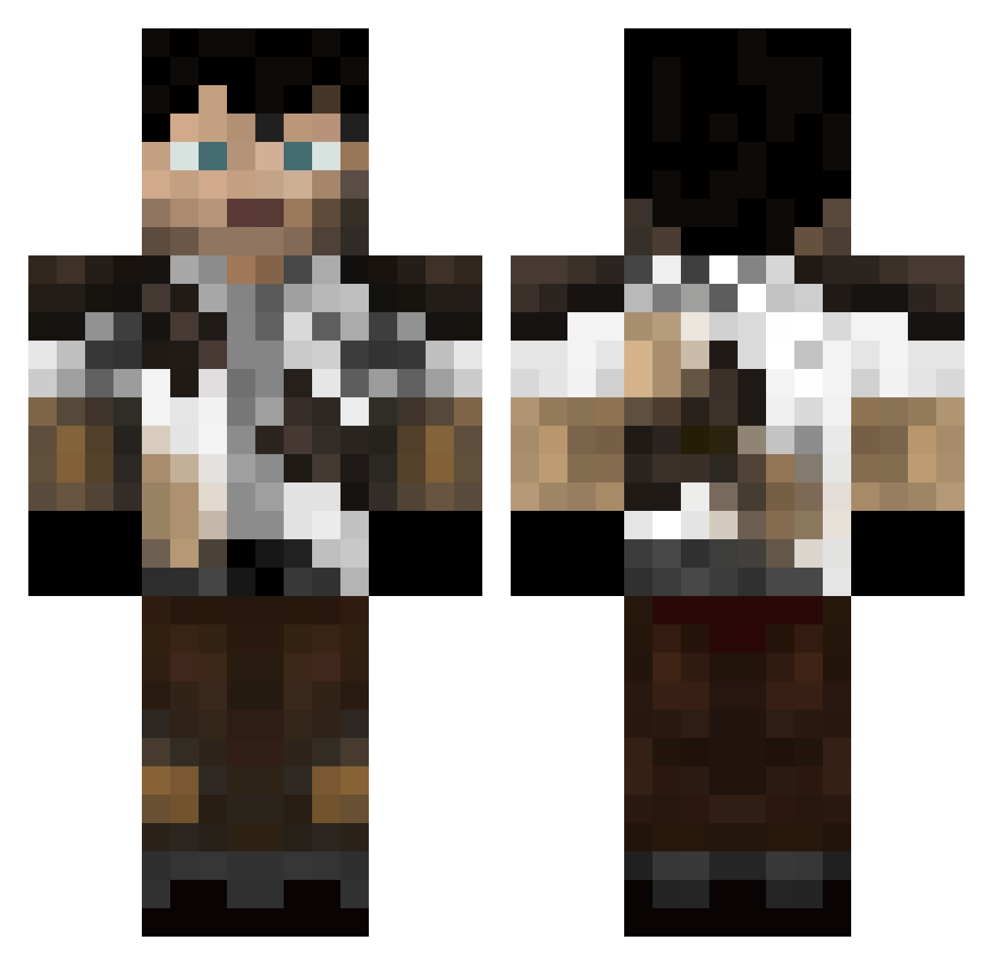 RA4KeDpLaY4R Minecraft skin, front and back view