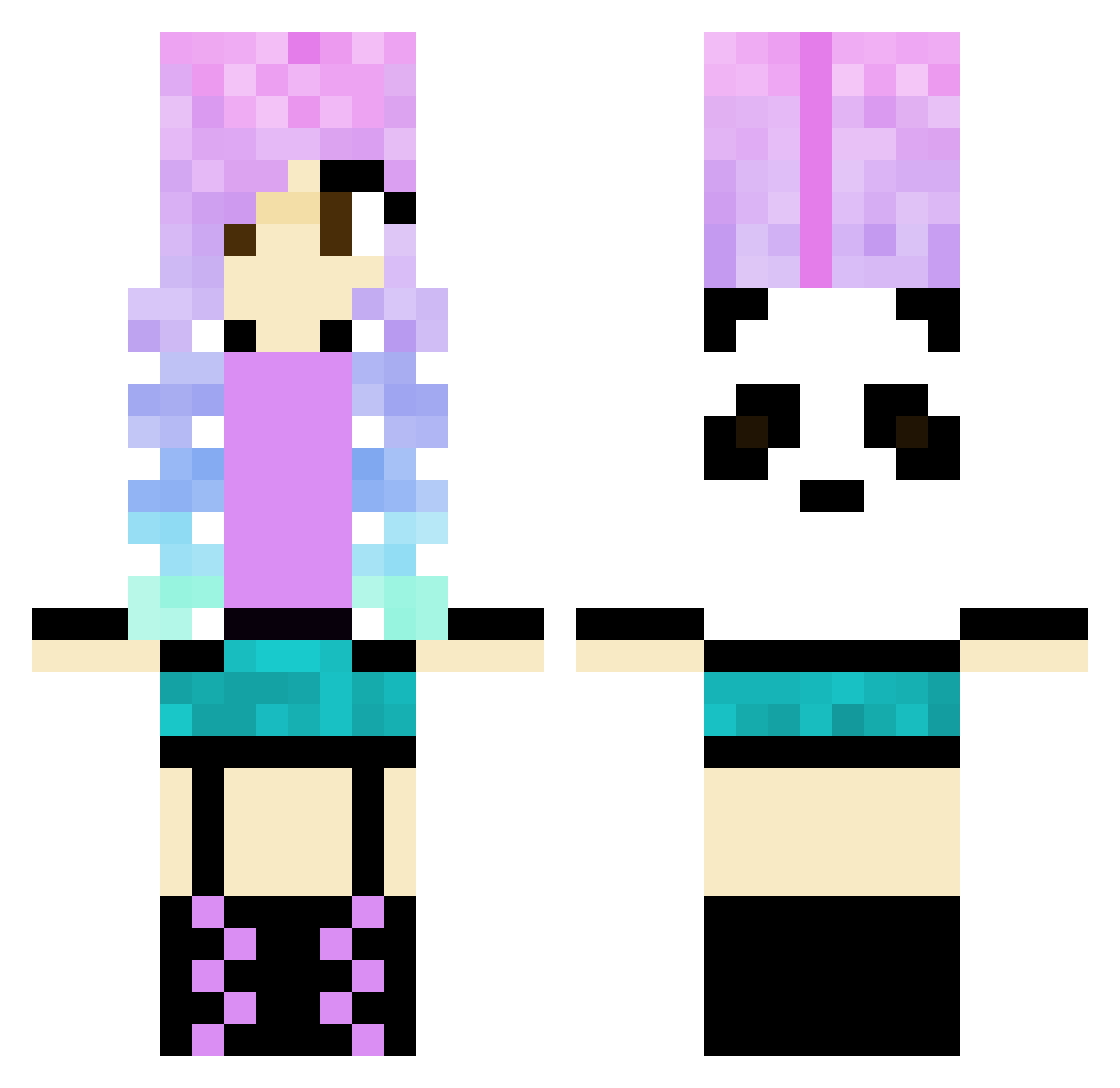 Snapdragon_Thyme Minecraft skin, front and back view