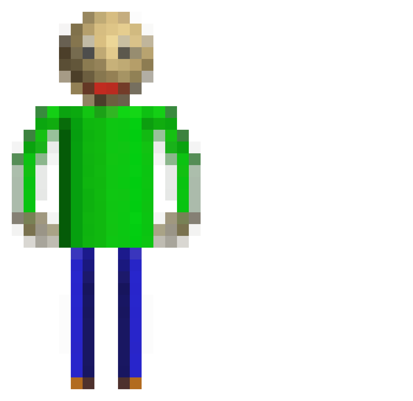 Zwieback_Mann Minecraft skin, front and back view