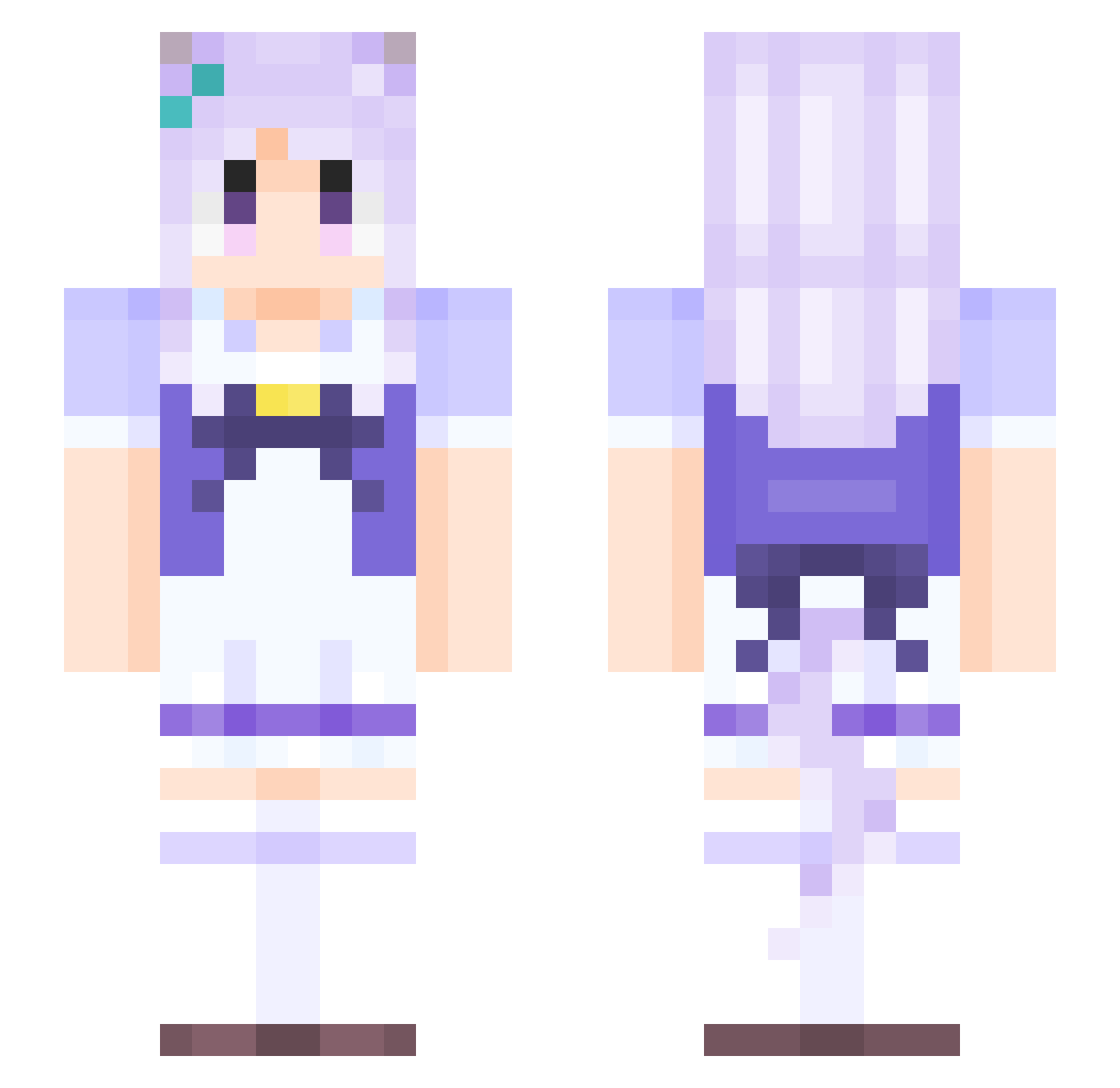 Syc3n Minecraft skin, front and back view
