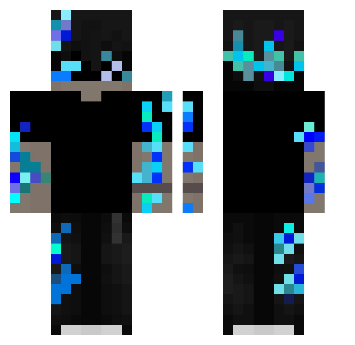 Ben1303 Minecraft skin, front and back view