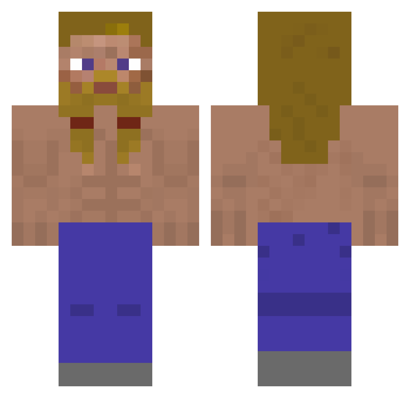 p4ul2 Minecraft skin, front and back view
