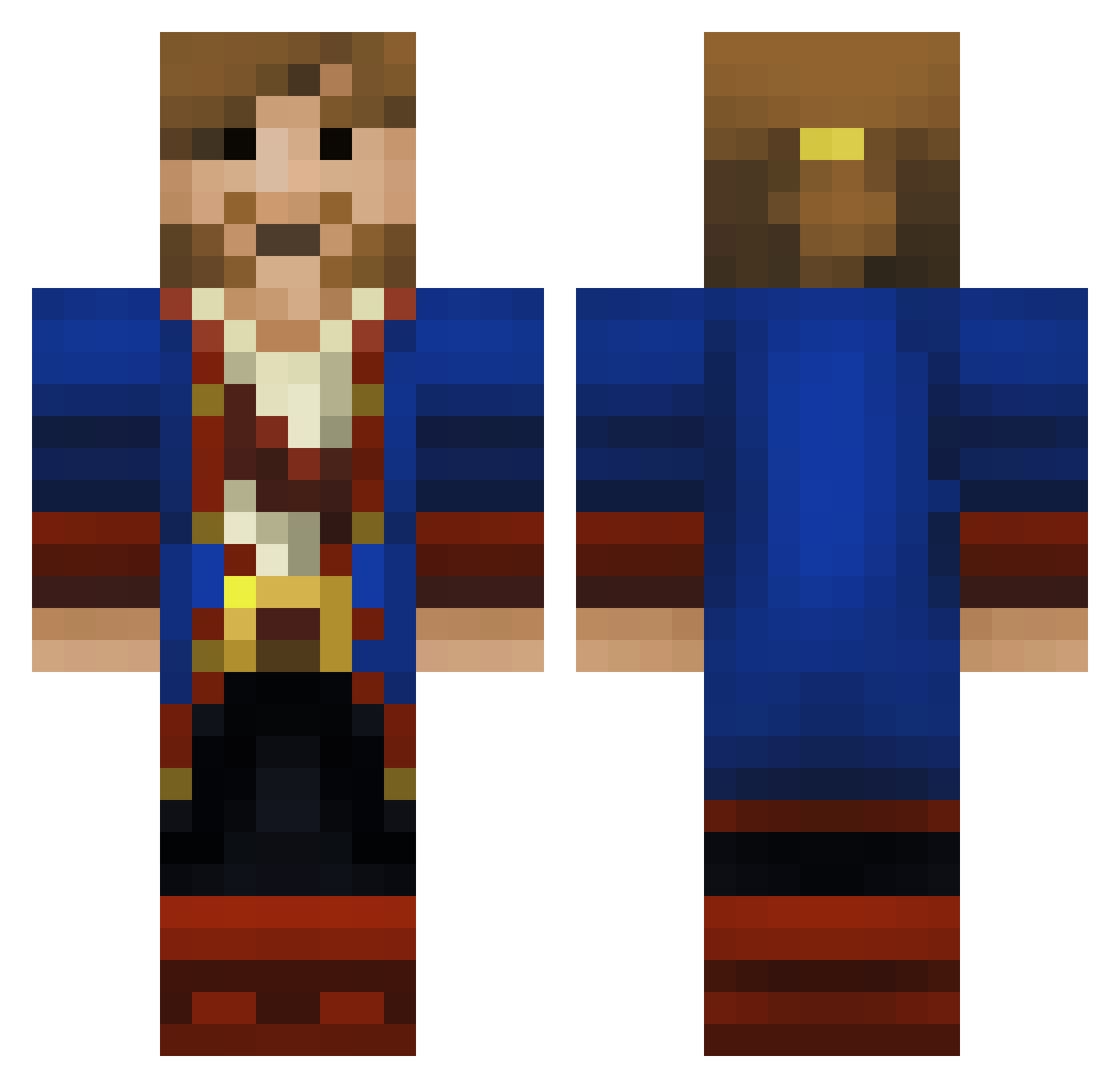 just1G Minecraft skin, front and back view