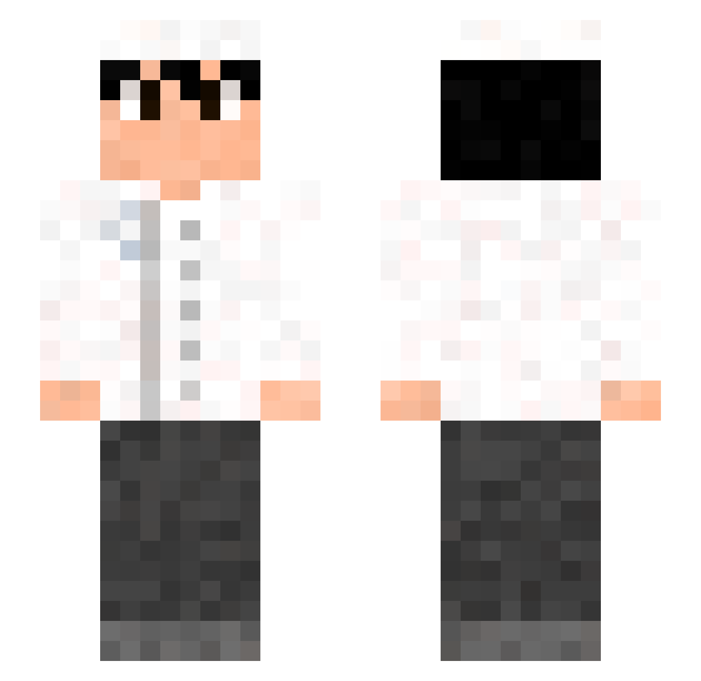 TatsuDan Minecraft skin, front and back view
