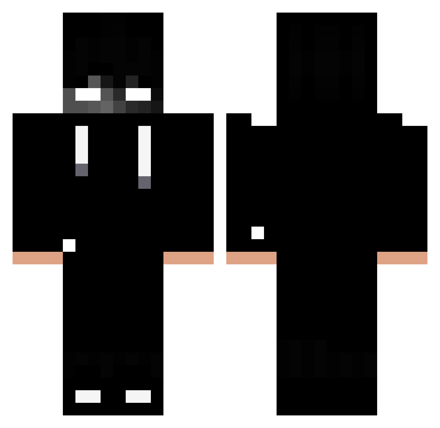 poukolio Minecraft skin, front and back view