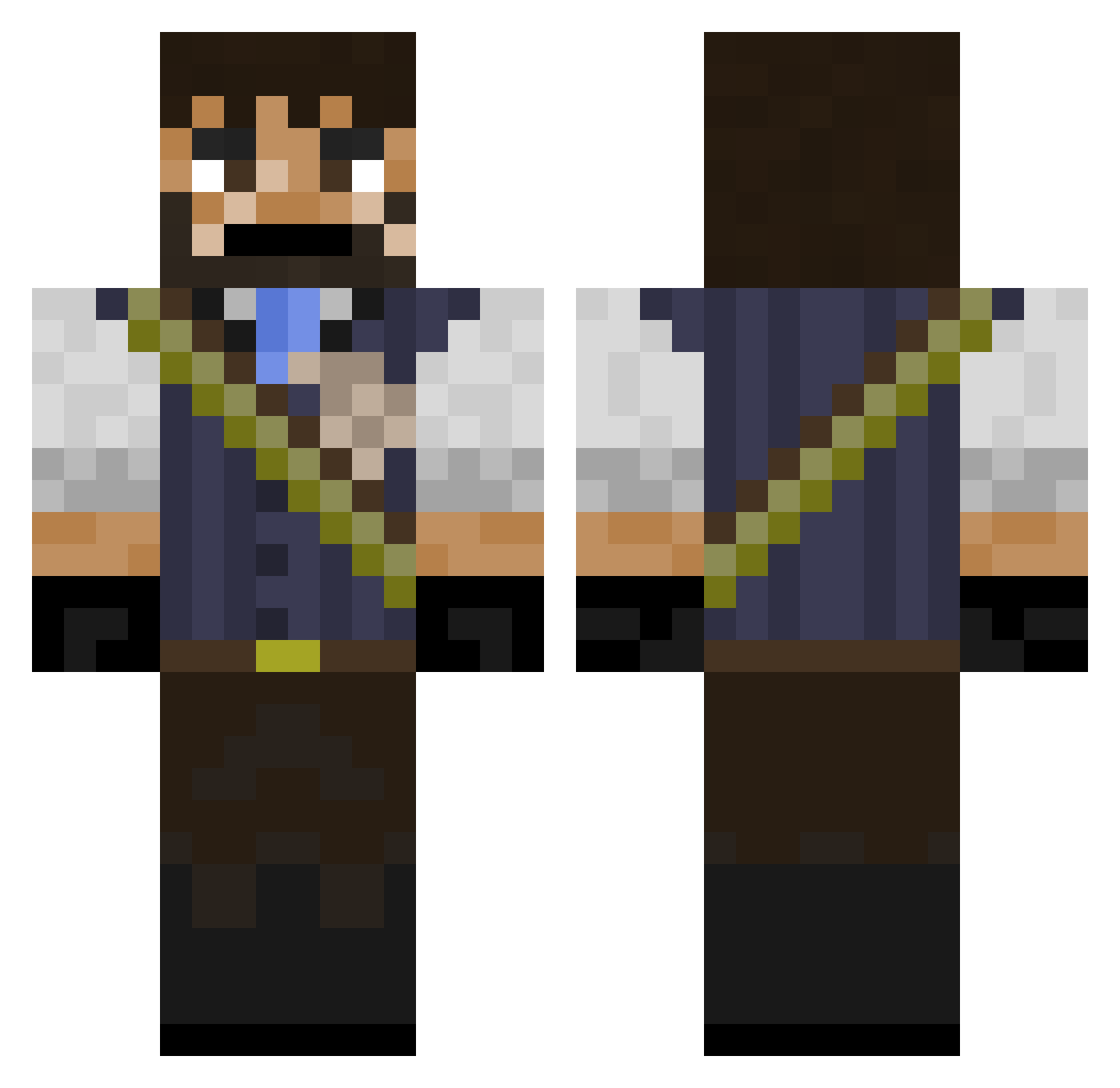 Tobias78758 Minecraft skin, front and back view