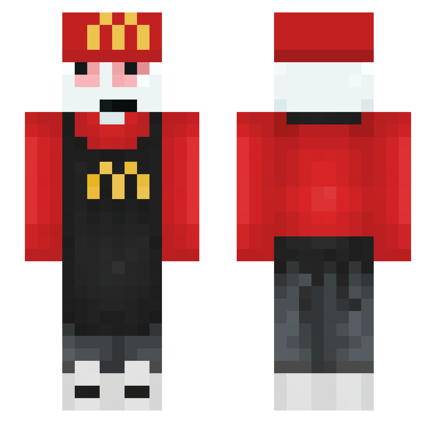 YzHzppii Minecraft skin, front and back view
