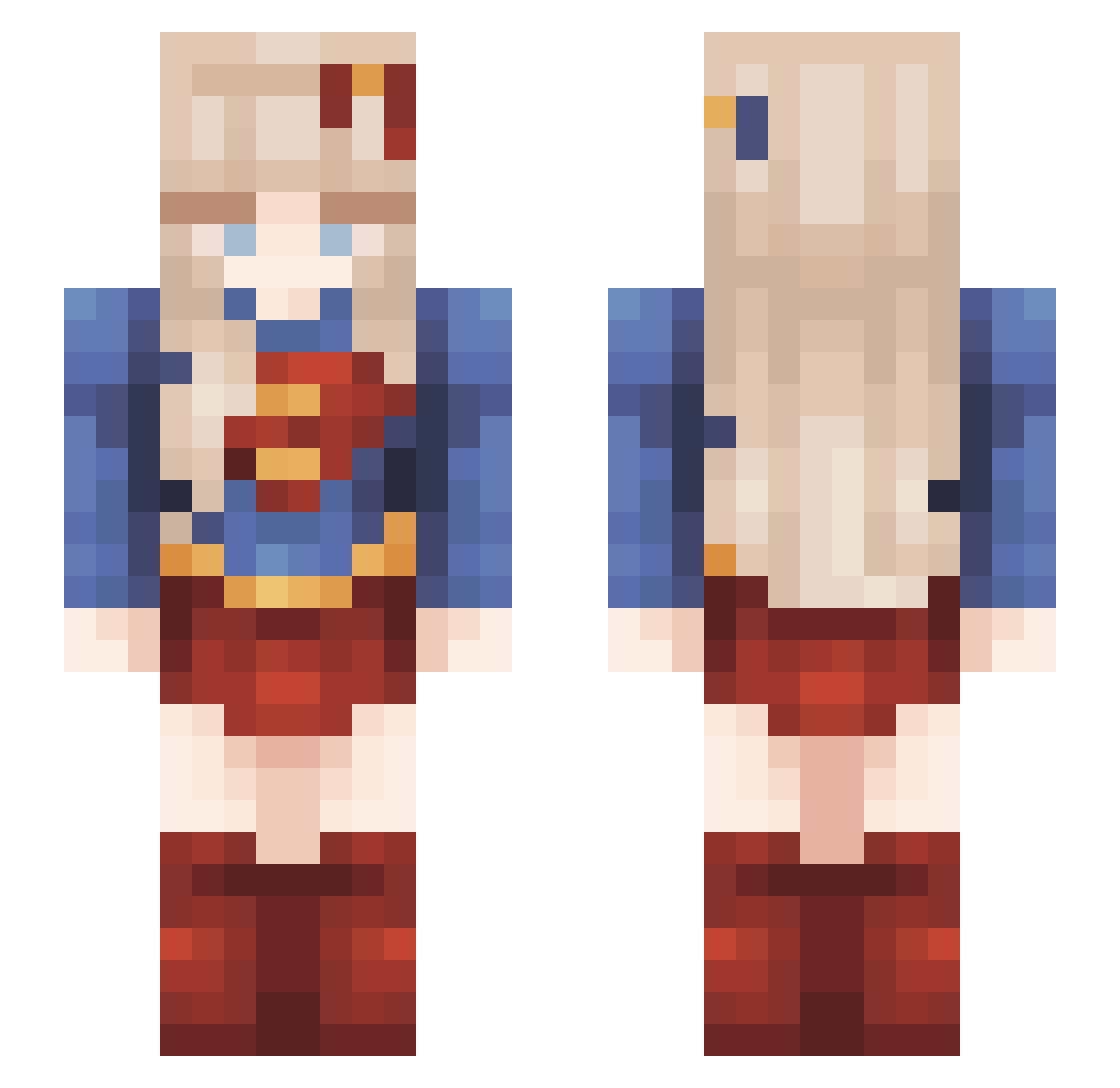 Kkauura Minecraft skin, front and back view