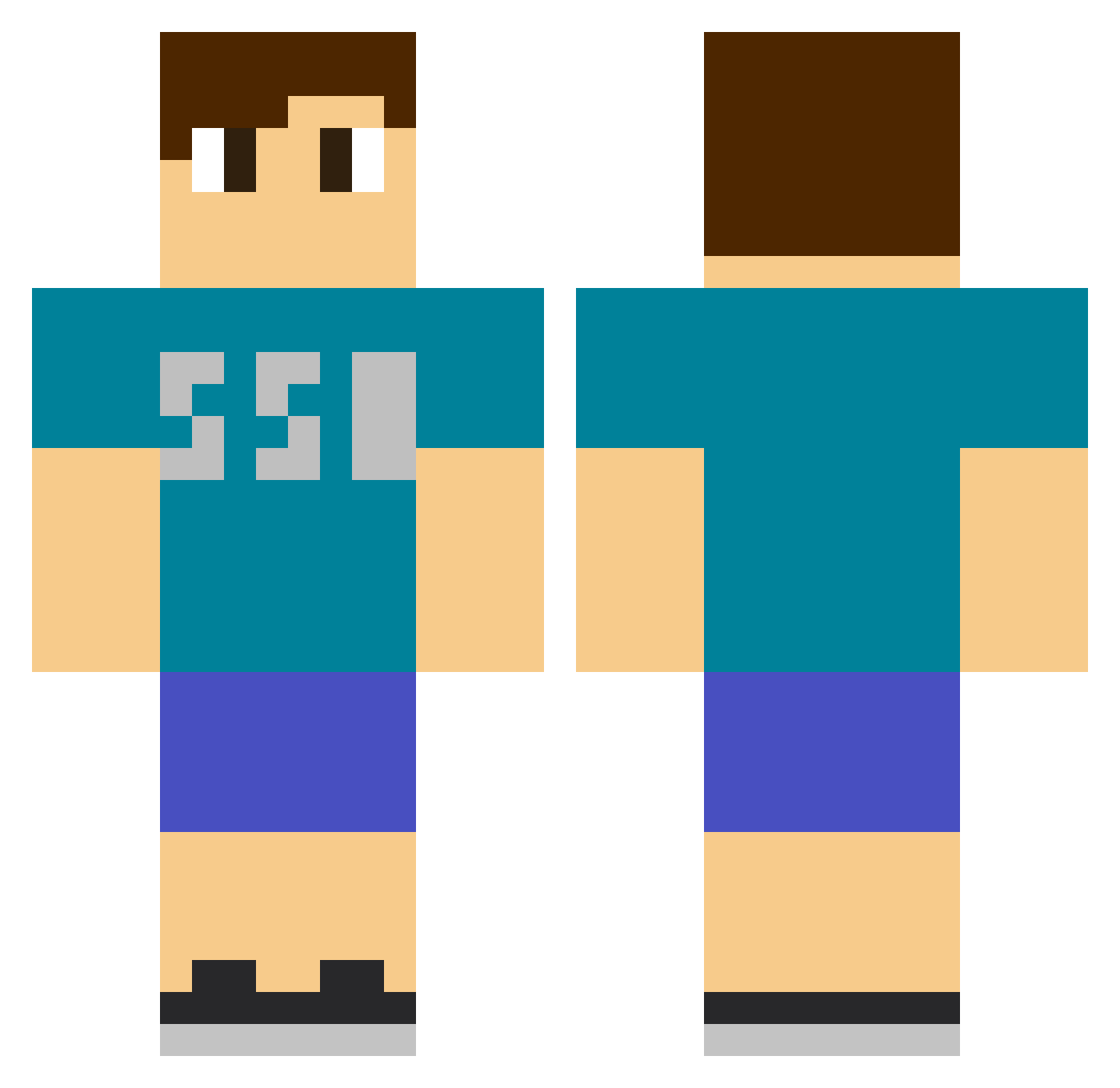 DDUDDU550 Minecraft skin, front and back view