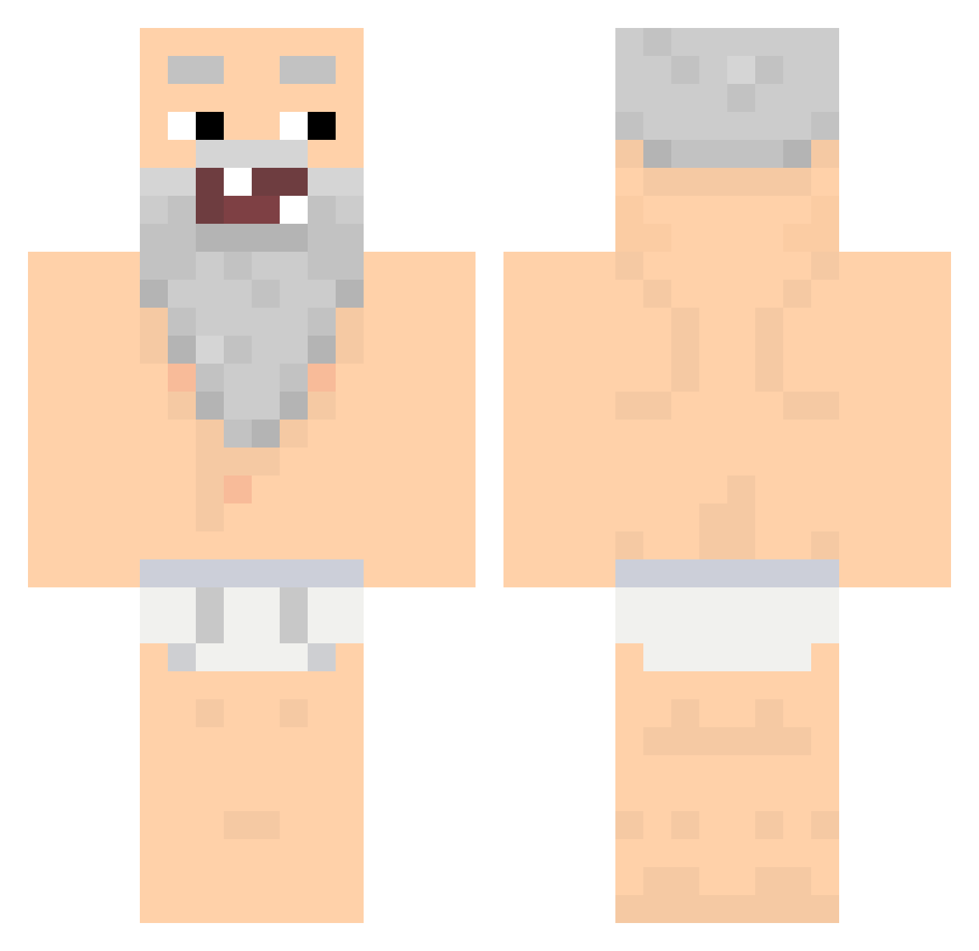 elrefman Minecraft skin, front and back view