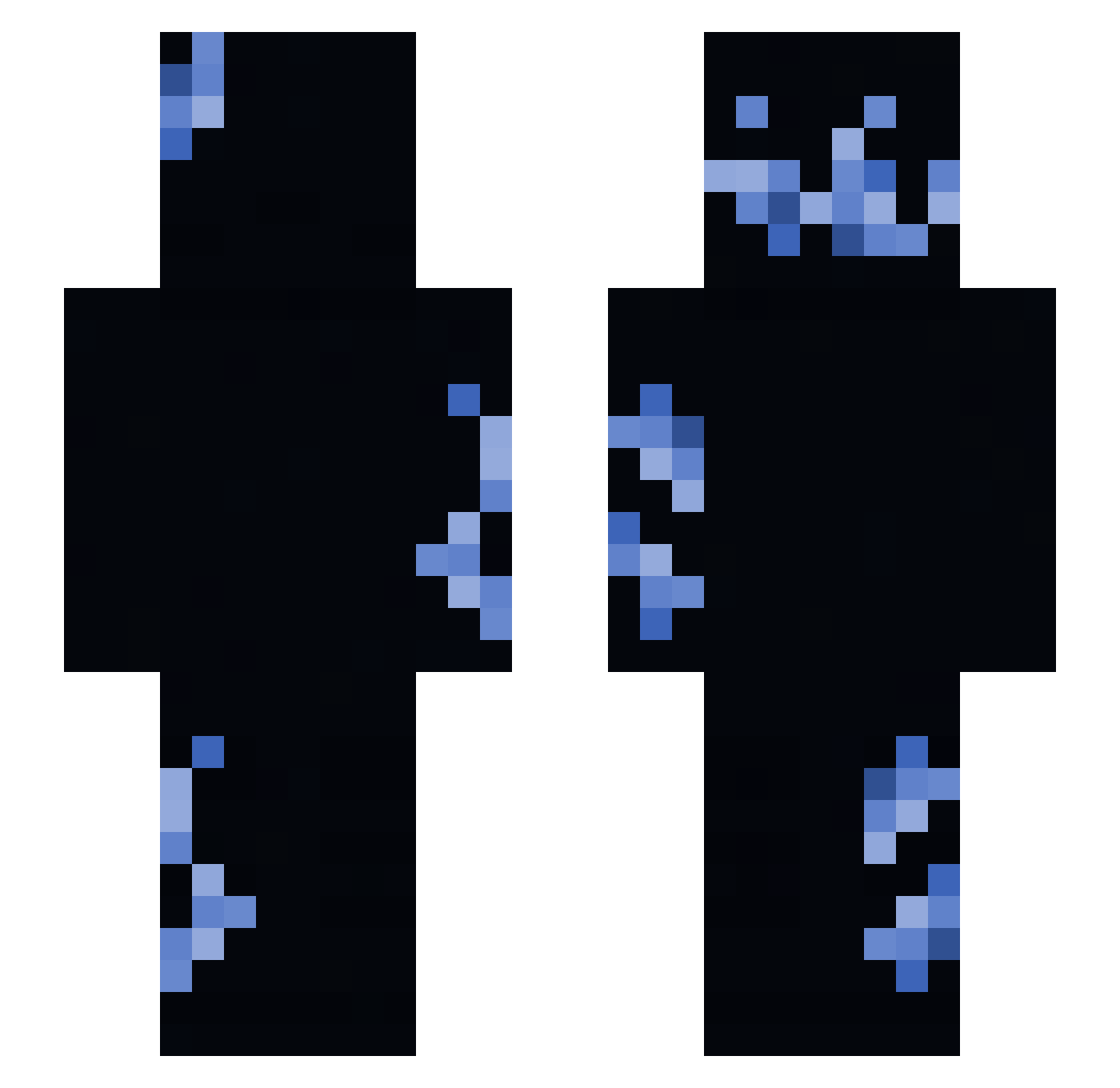 Mipherian Minecraft skin, front and back view