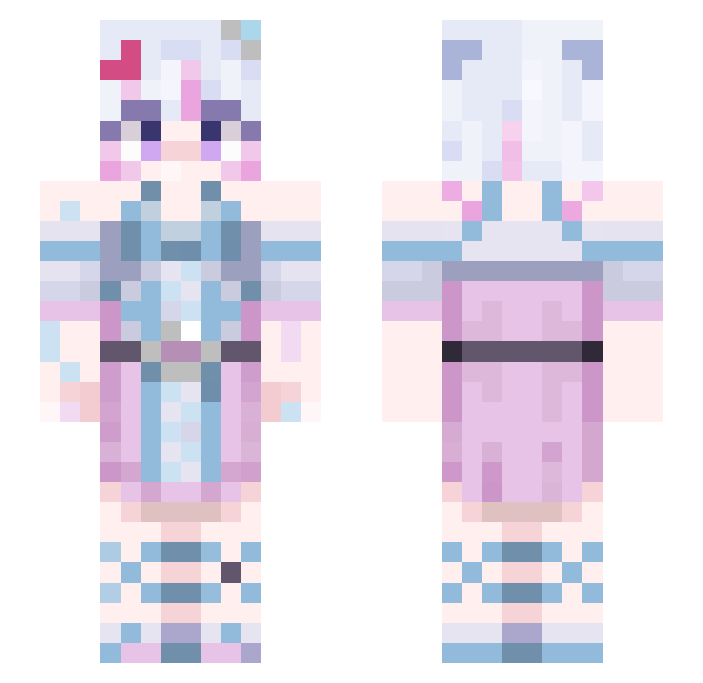 JinkoJuki Minecraft skin, front and back view