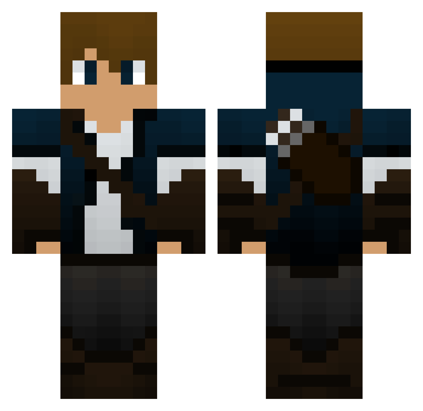 JackWeed Minecraft skin, front and back view