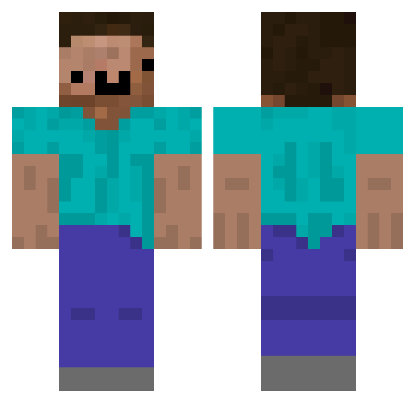ItzGabry80 Minecraft skin, front and back view