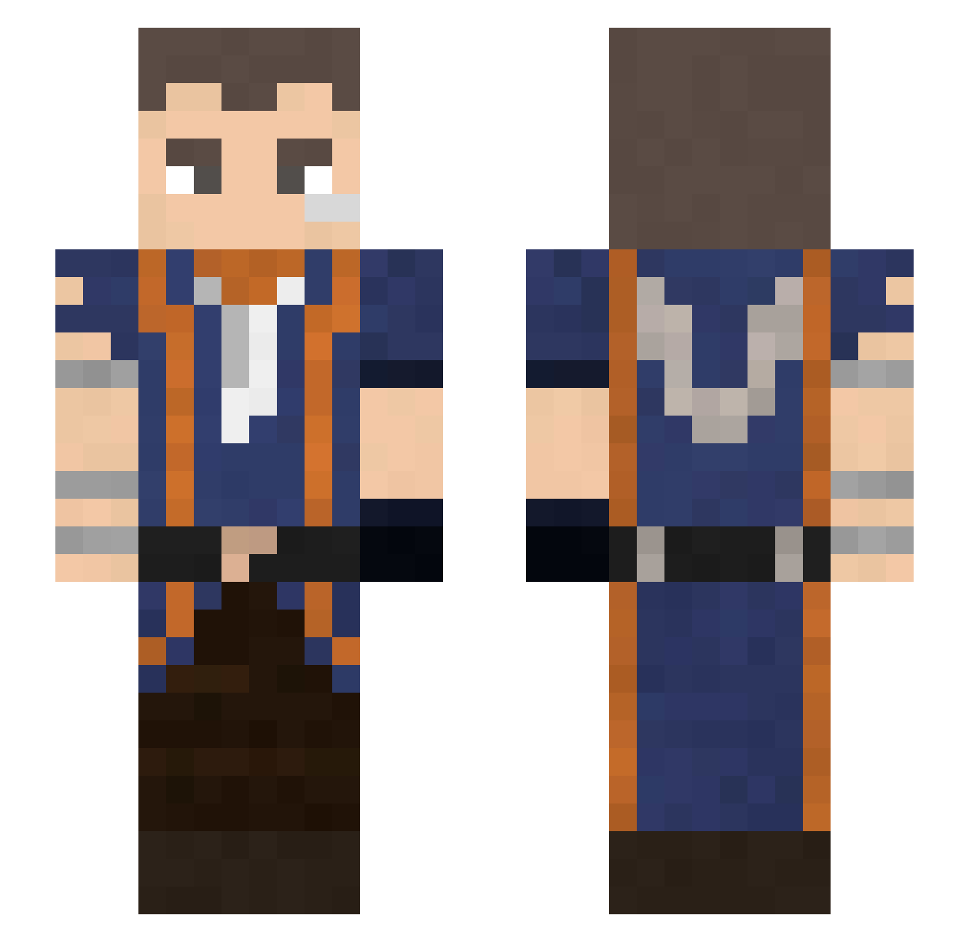 TigerDropped Minecraft skin, front and back view