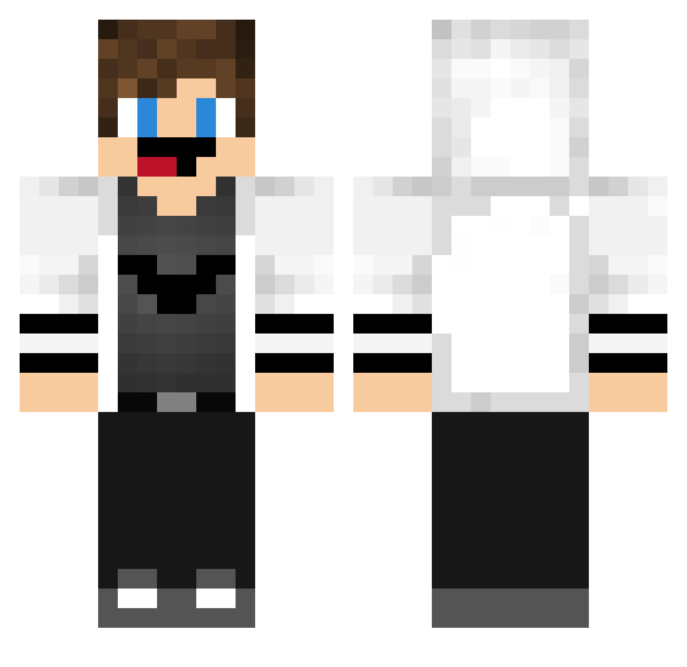 scimitars Minecraft skin, front and back view