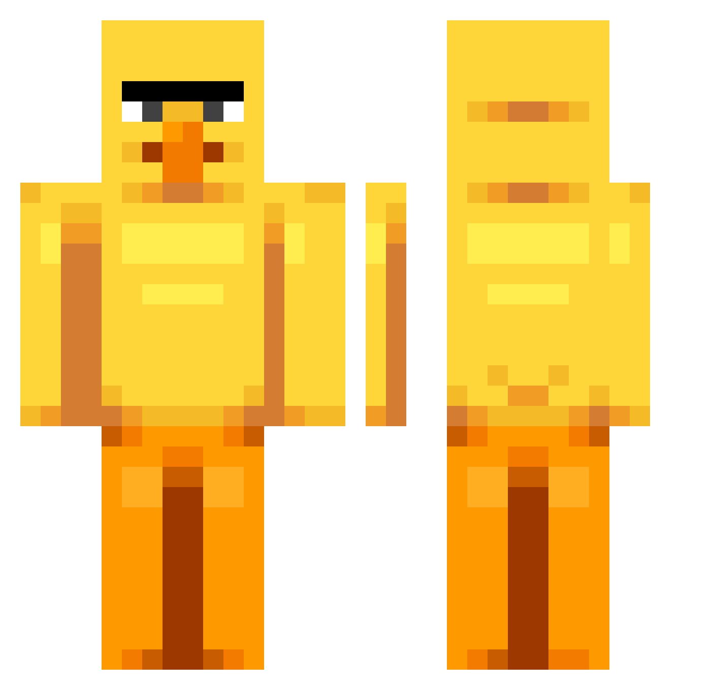 Nikita_Bruh Minecraft skin, front and back view